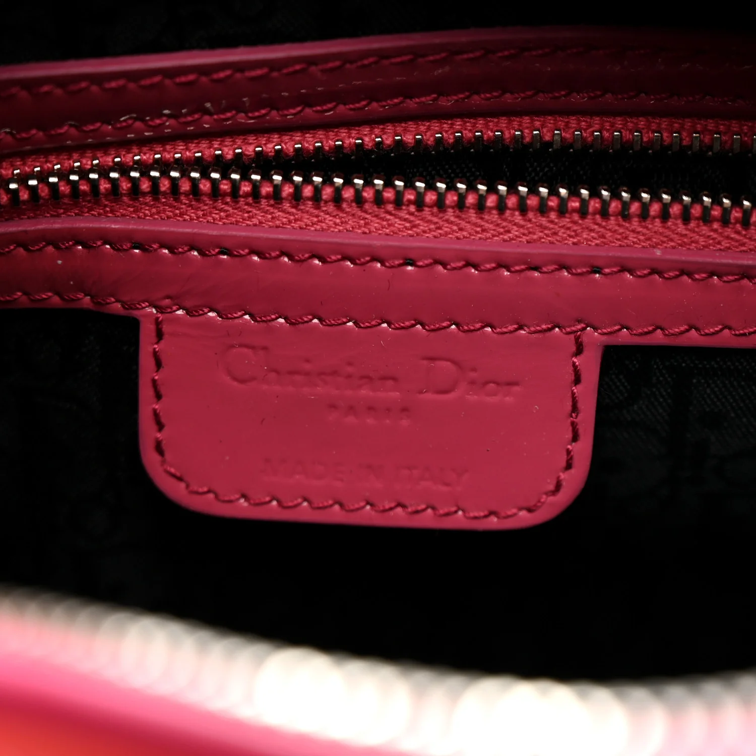 Patent Cannage Medium Lady Dior Dark Pink - Image 6