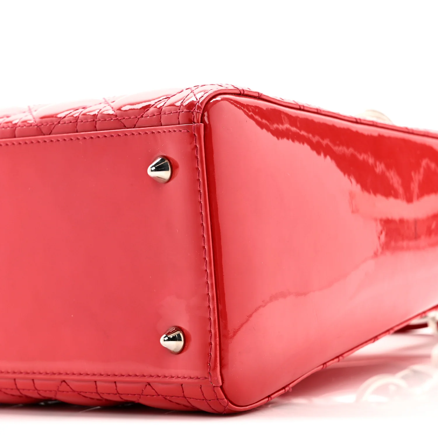 Patent Cannage Medium Lady Dior Fuchsia - Image 10