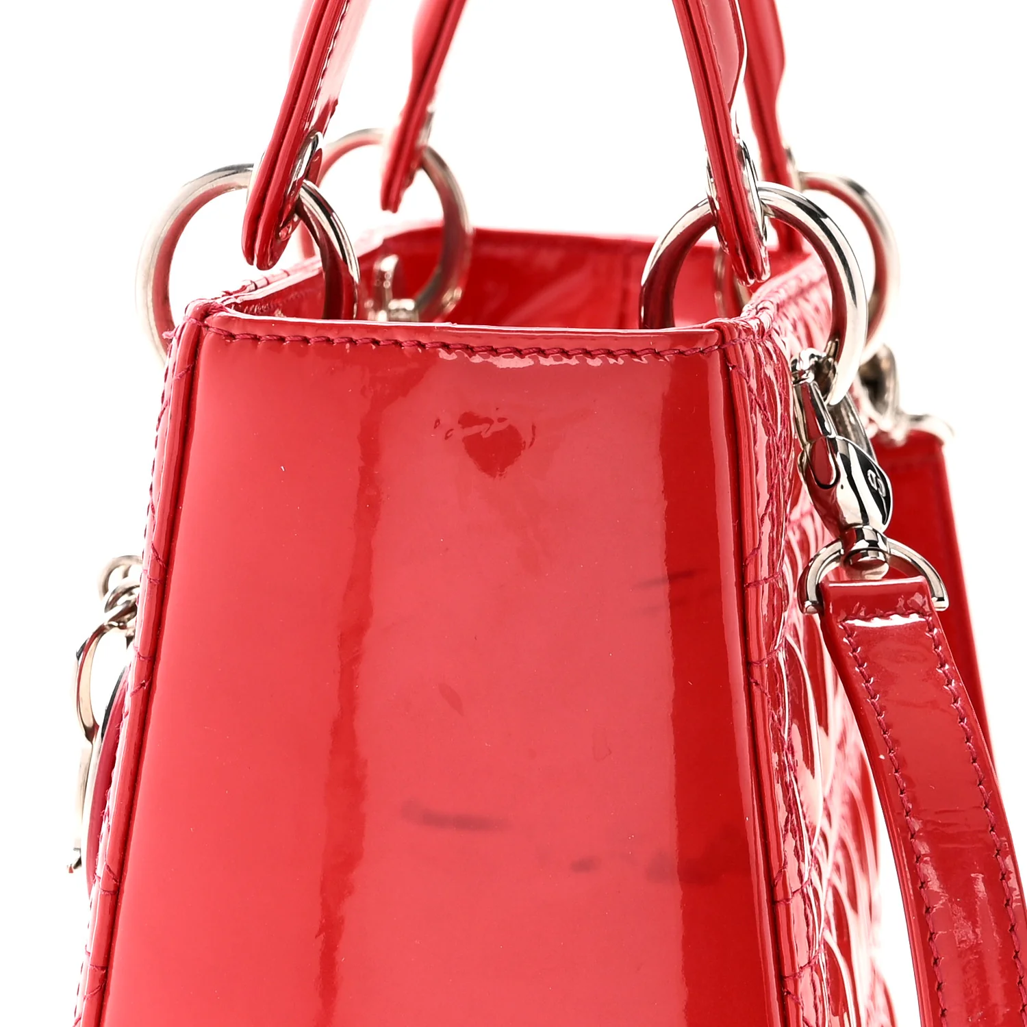 Patent Cannage Medium Lady Dior Fuchsia - Image 11