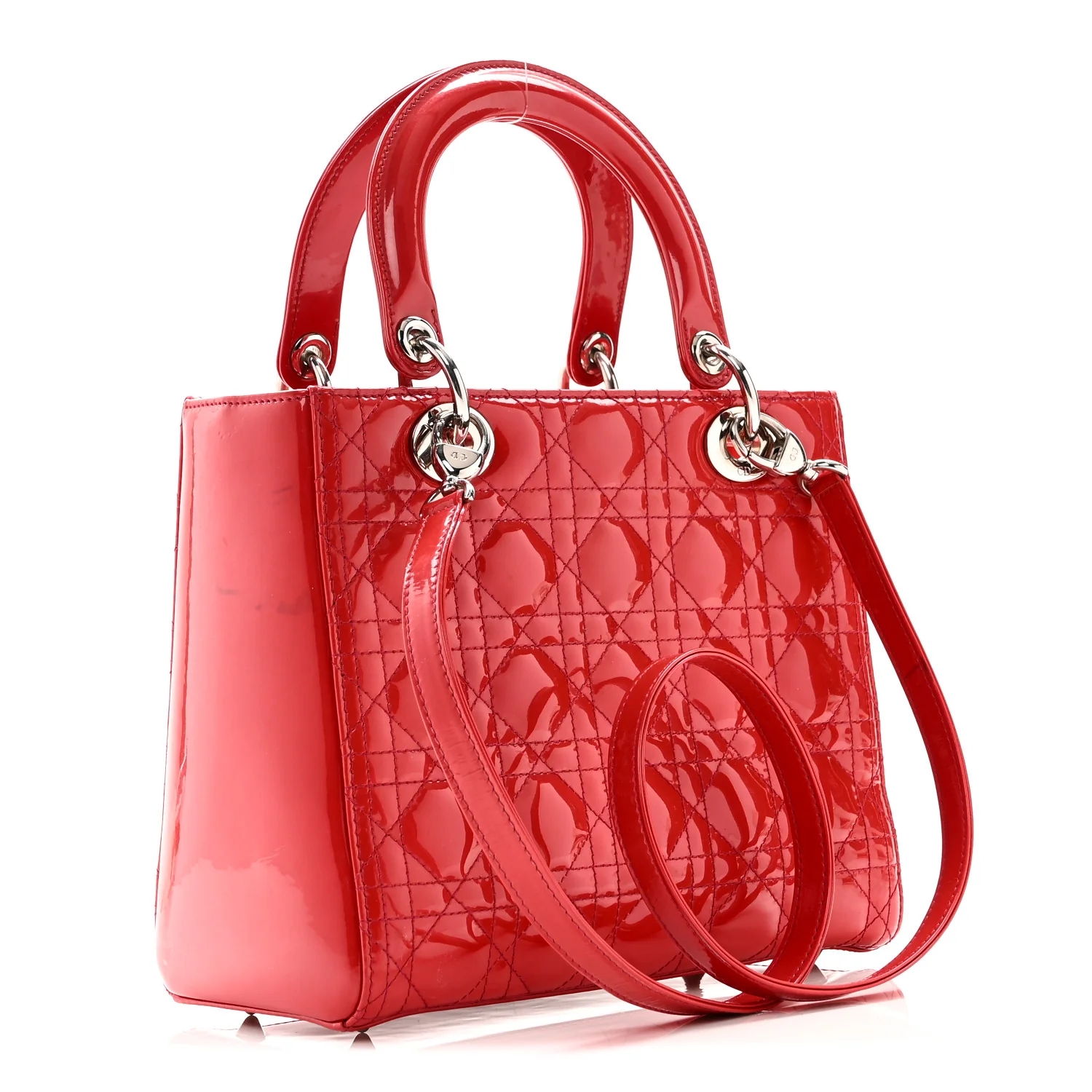 Patent Cannage Medium Lady Dior Fuchsia - Image 3