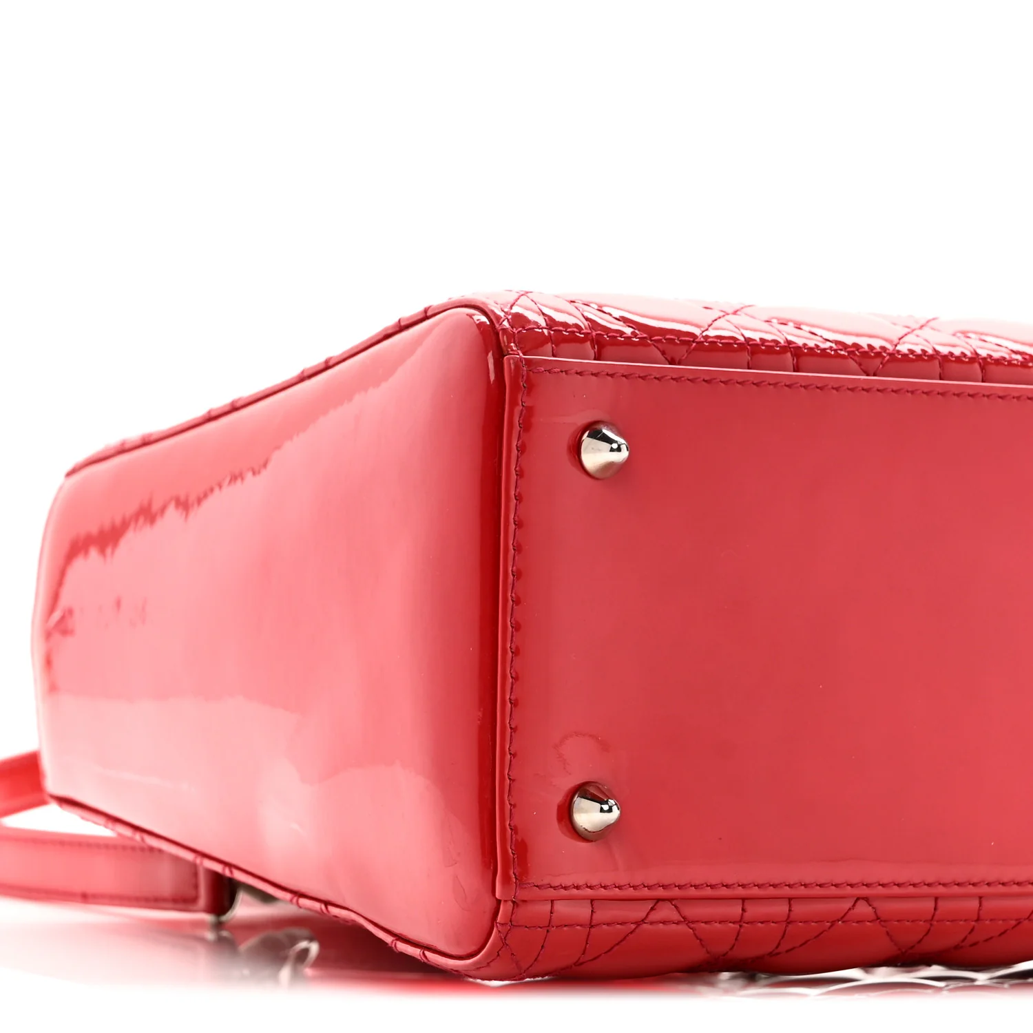 Patent Cannage Medium Lady Dior Fuchsia - Image 9