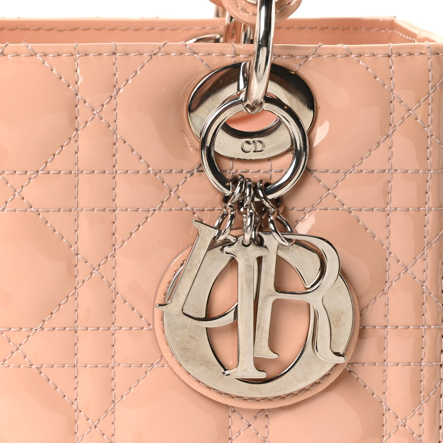 Patent Cannage Medium Lady Dior Light Pink - Image 8