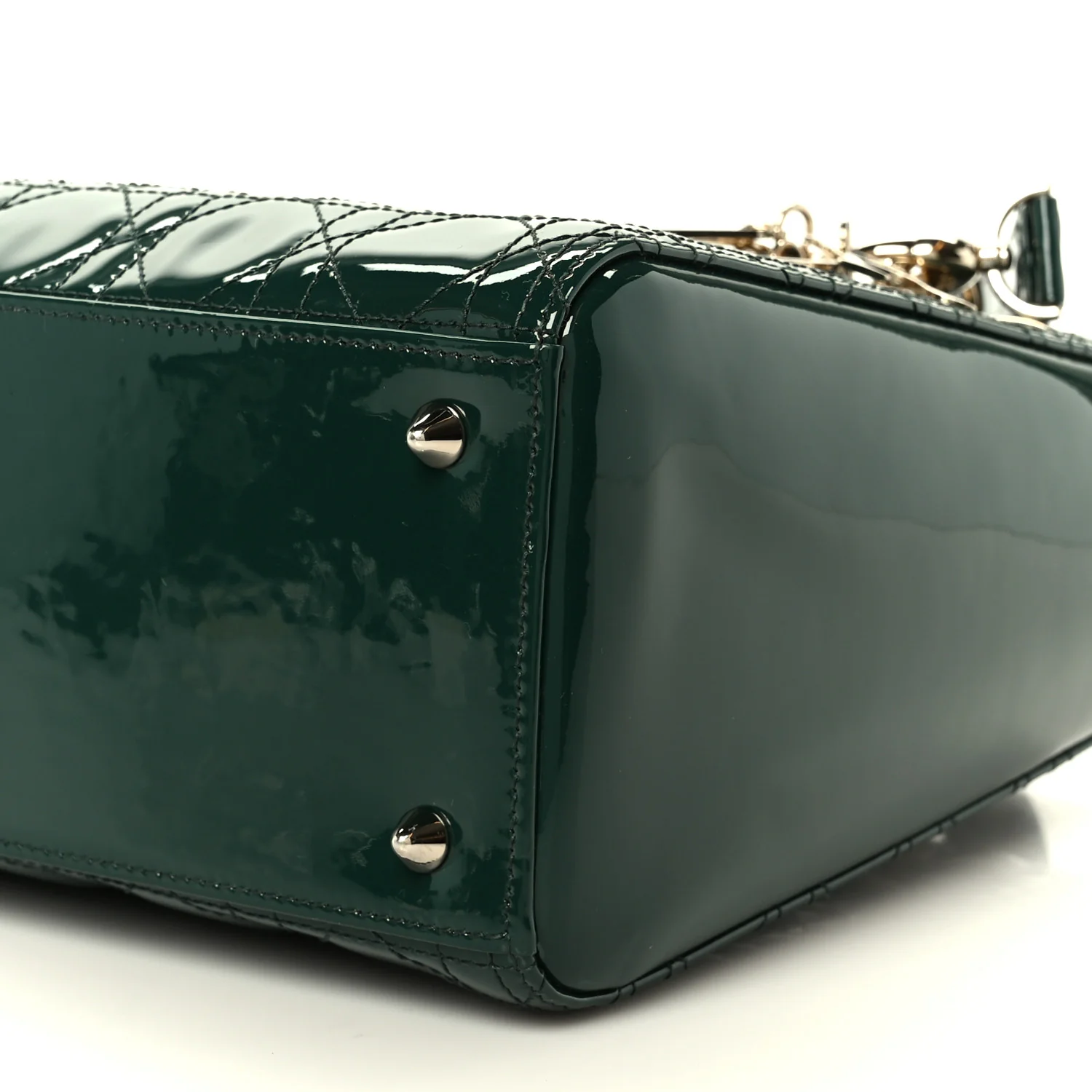Patent Cannage Medium Lady Dior Pine Green - Image 10