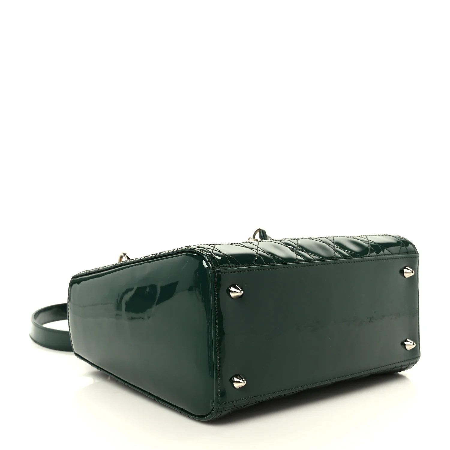 Patent Cannage Medium Lady Dior Pine Green - Image 4
