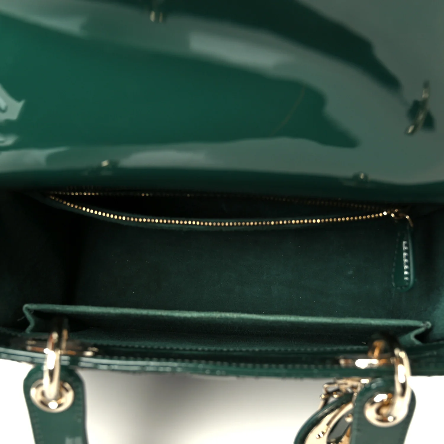 Patent Cannage Medium Lady Dior Pine Green - Image 5