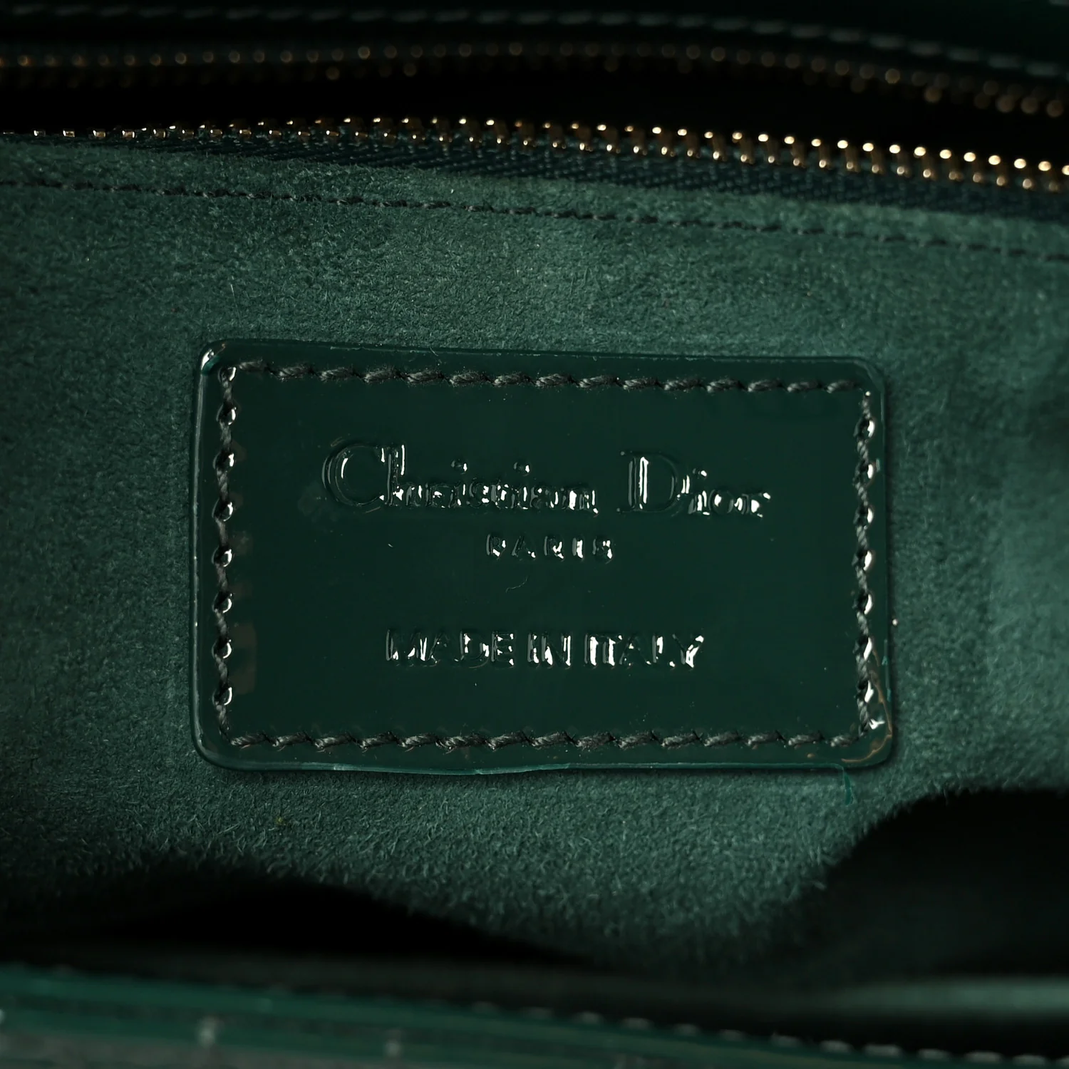 Patent Cannage Medium Lady Dior Pine Green - Image 6