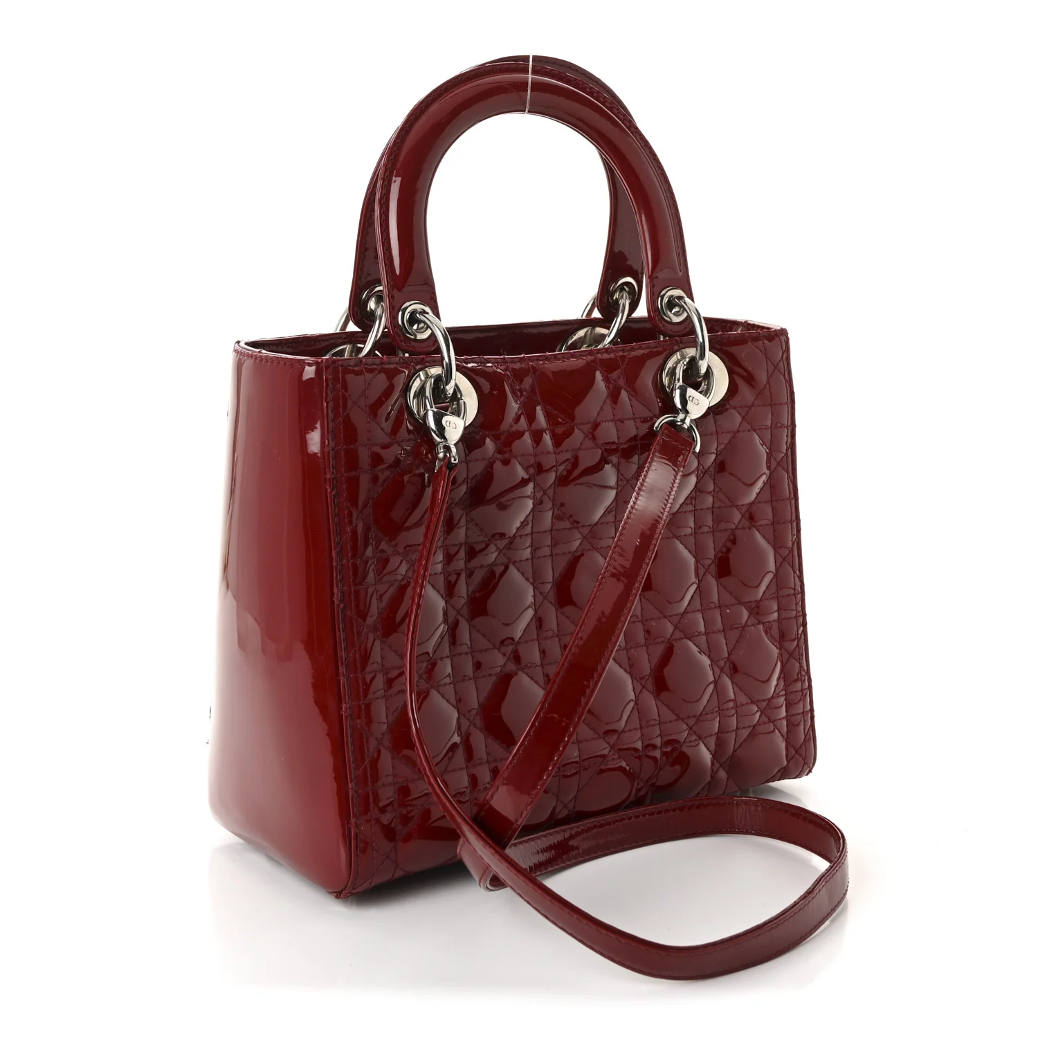 Patent Cannage Medium Lady Dior Red - Image 3