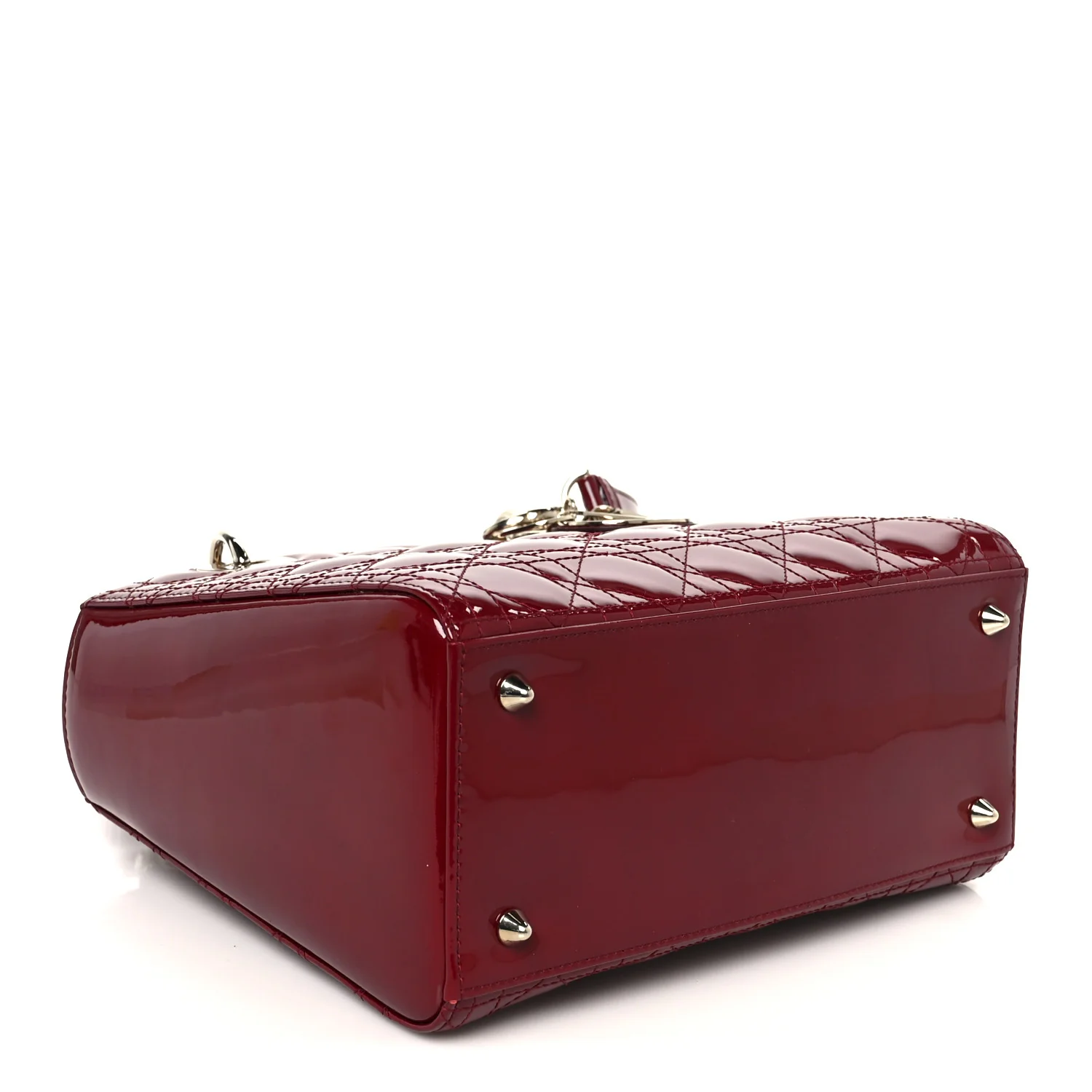Patent Cannage Medium Lady Dior Red - Image 4