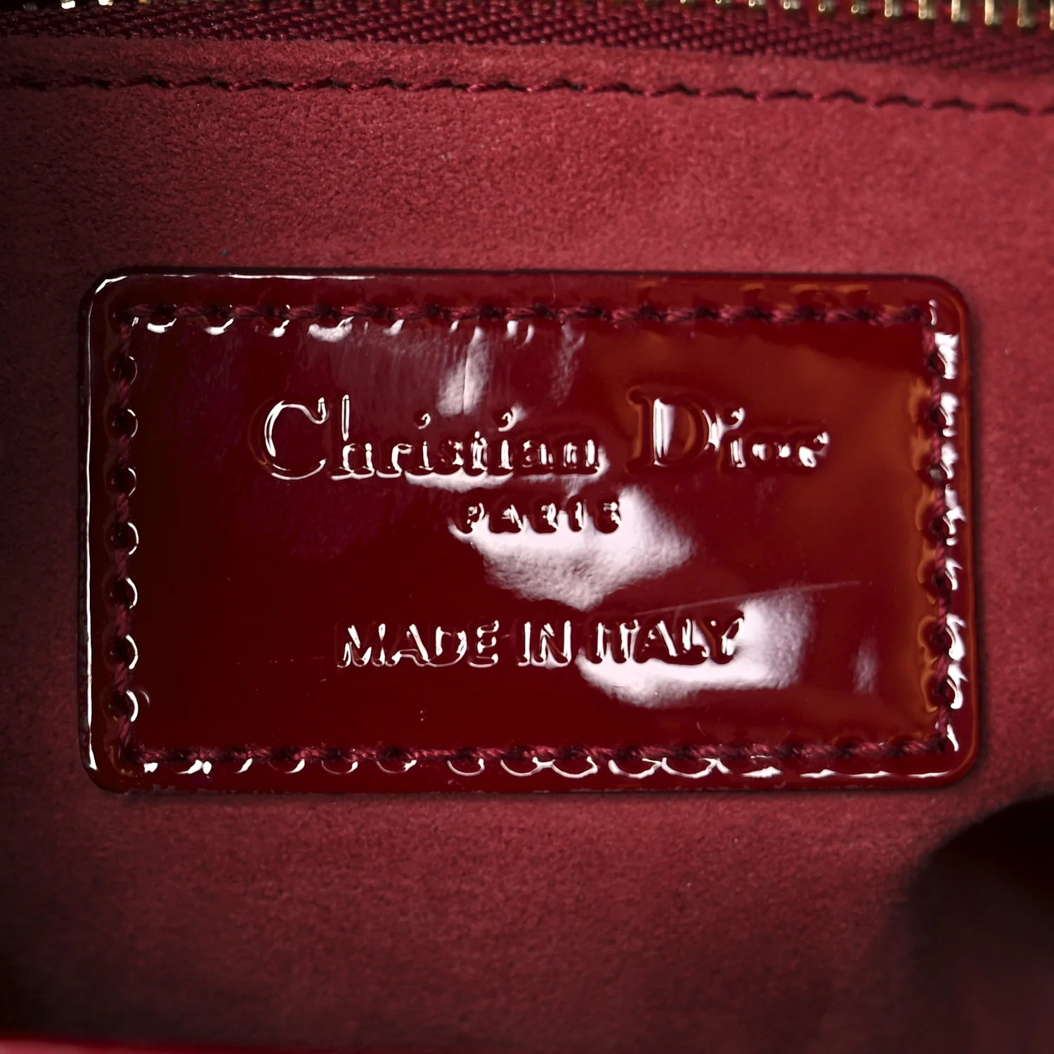 Patent Cannage Medium Lady Dior Red - Image 6