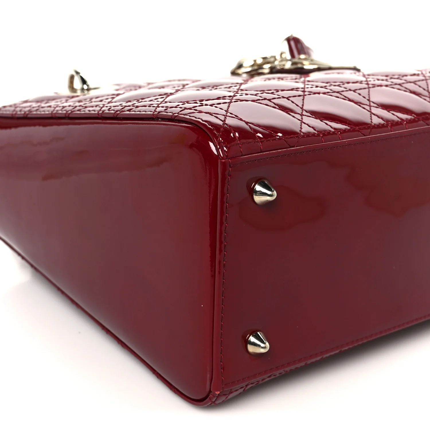 Patent Cannage Medium Lady Dior Red - Image 9