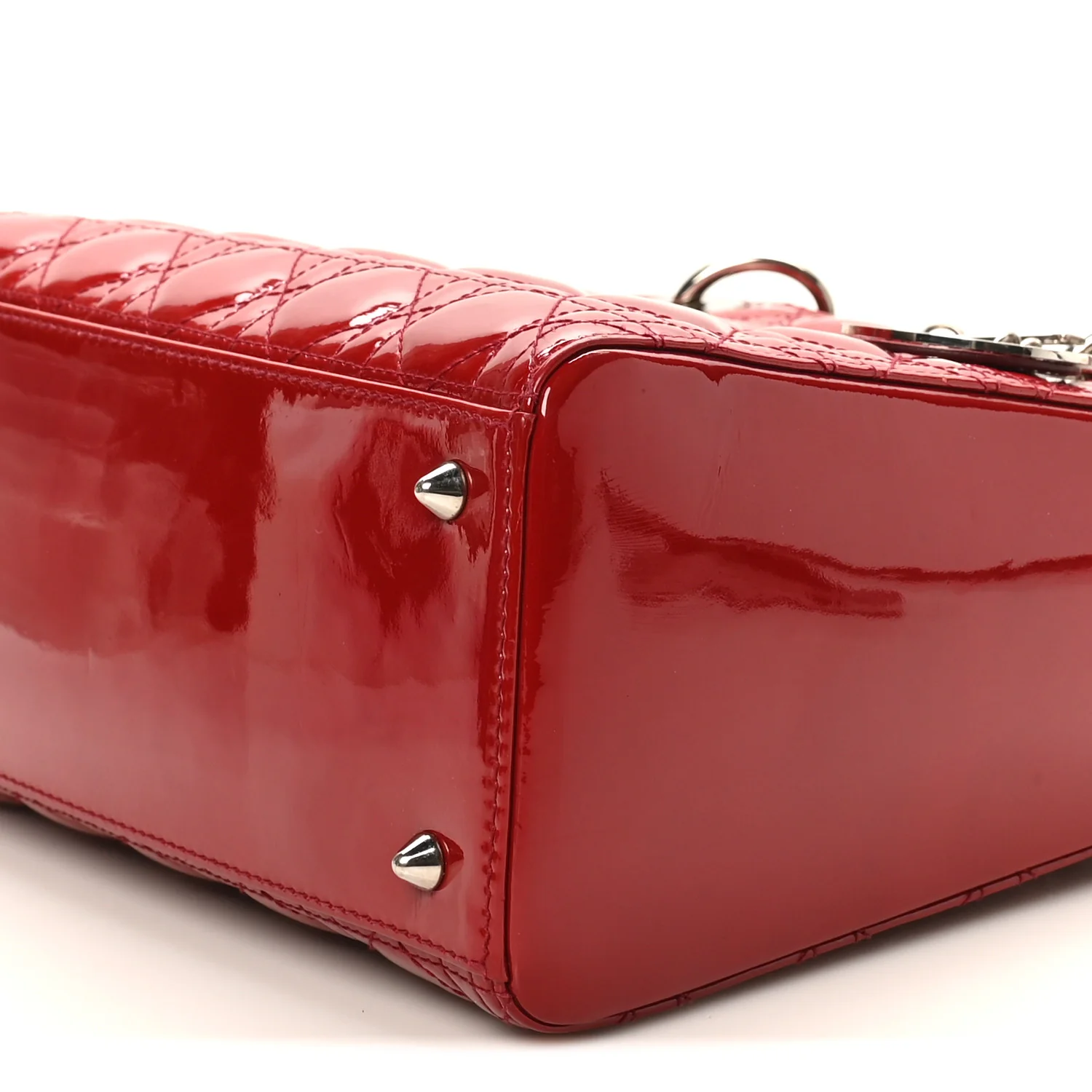 Patent Cannage Medium Lady Dior Red - Image 10