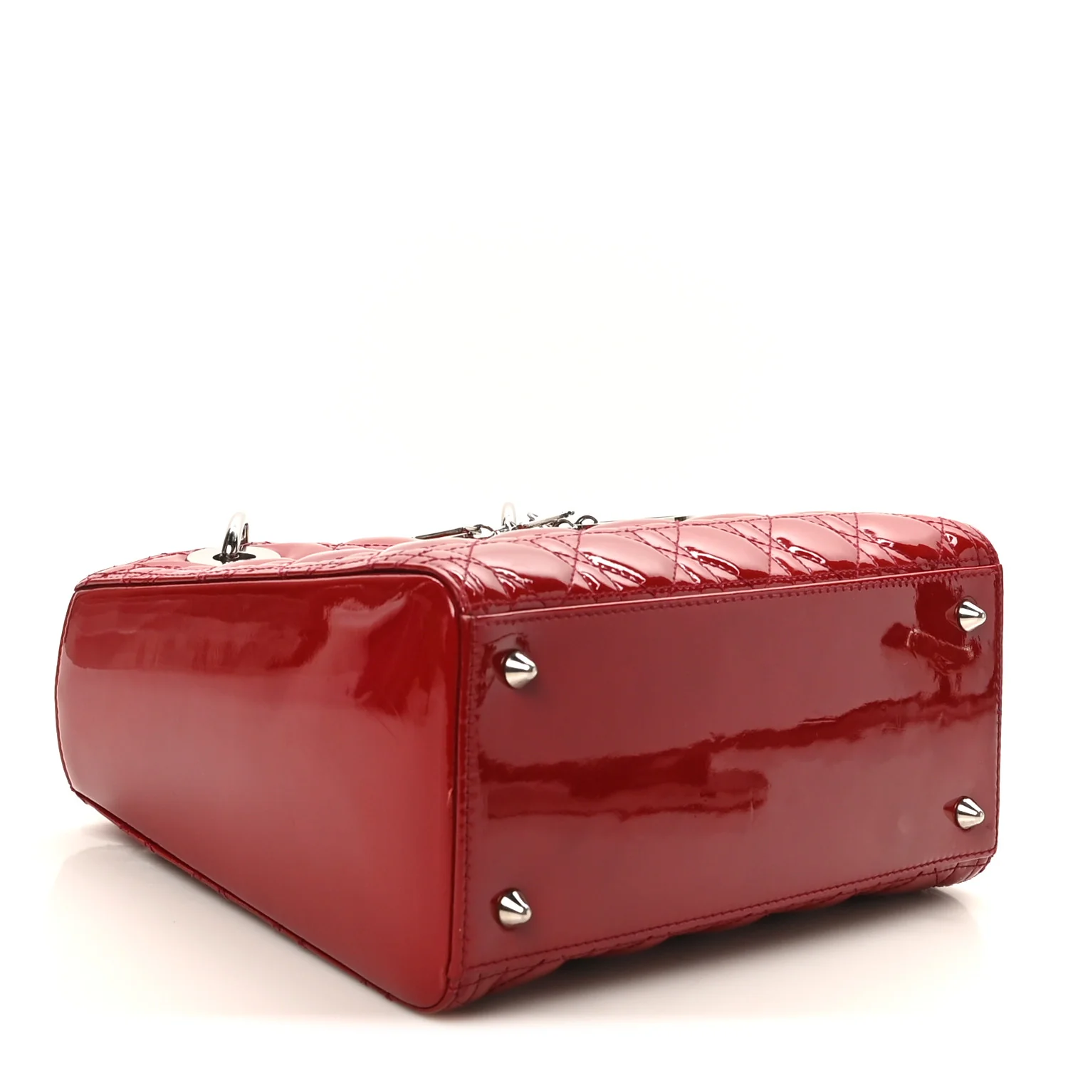 Patent Cannage Medium Lady Dior Red - Image 4