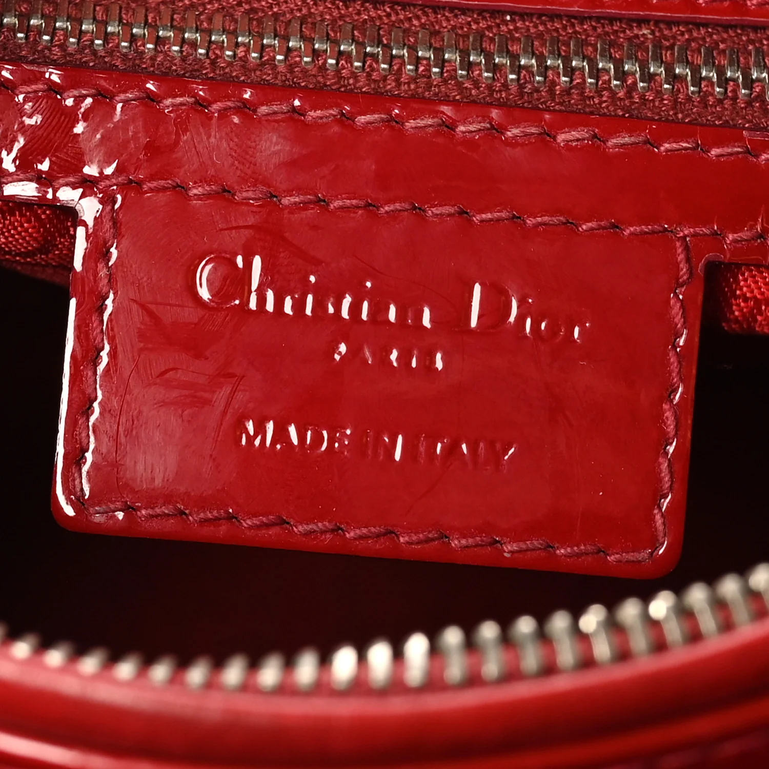 Patent Cannage Medium Lady Dior Red - Image 6