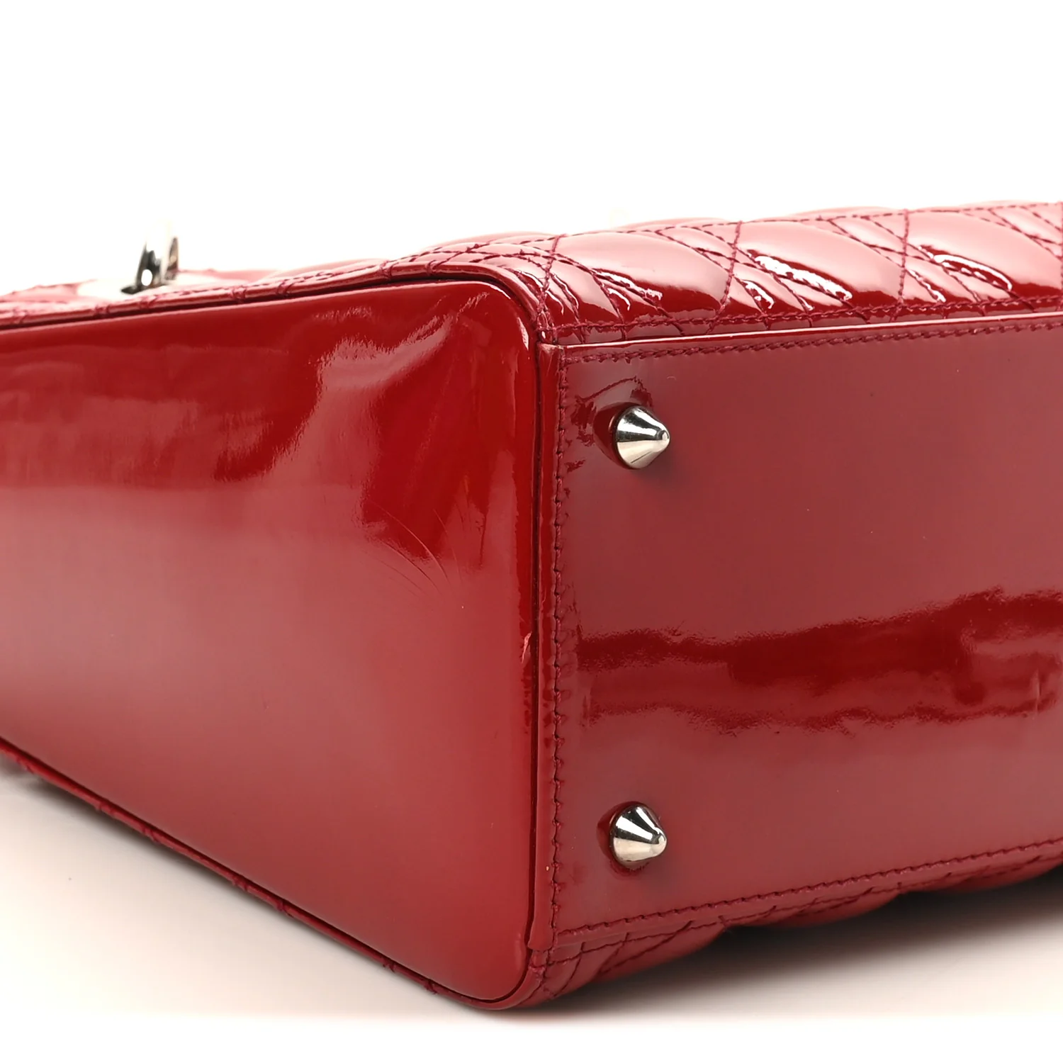 Patent Cannage Medium Lady Dior Red - Image 9