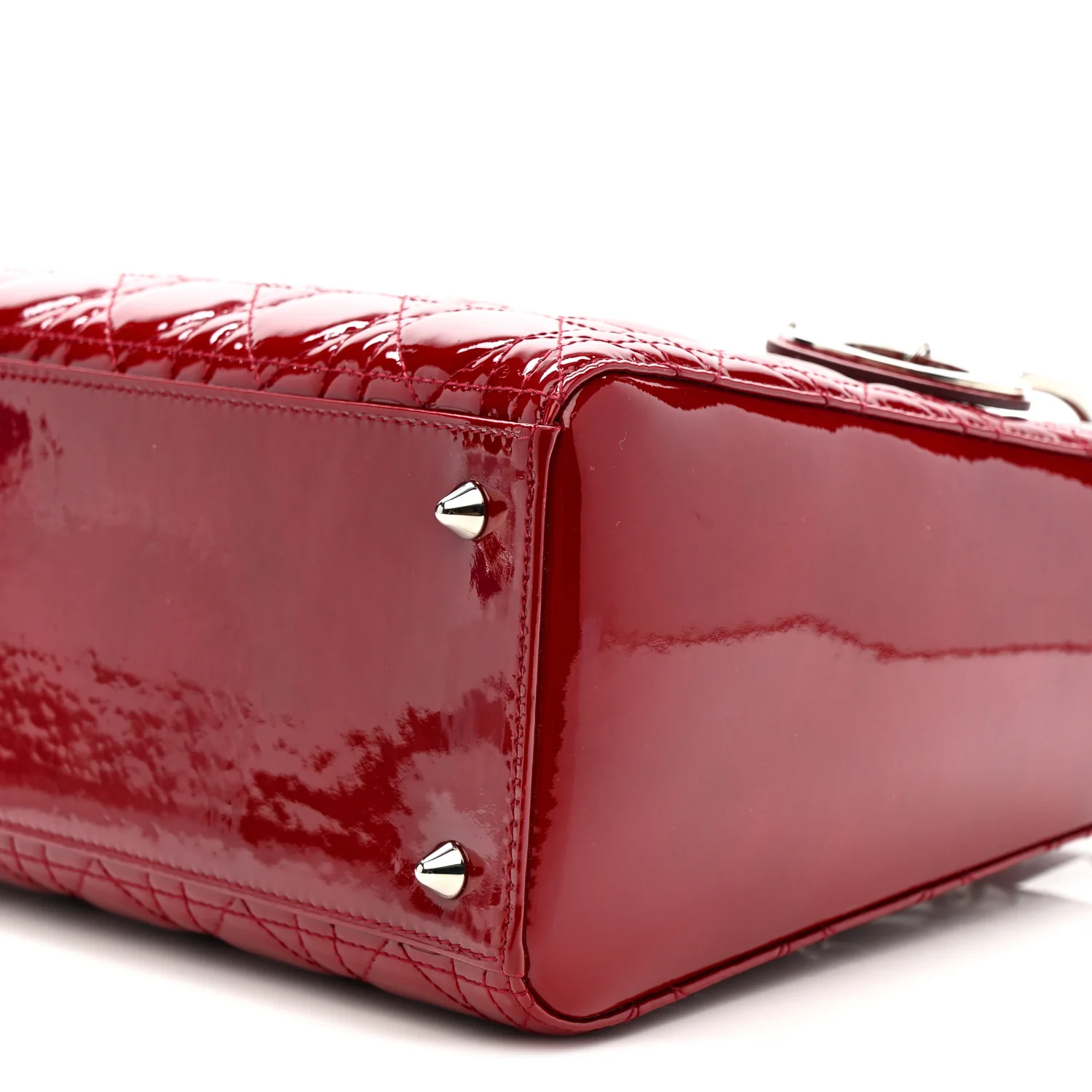 Patent Cannage Medium Lady Dior Red - Image 10