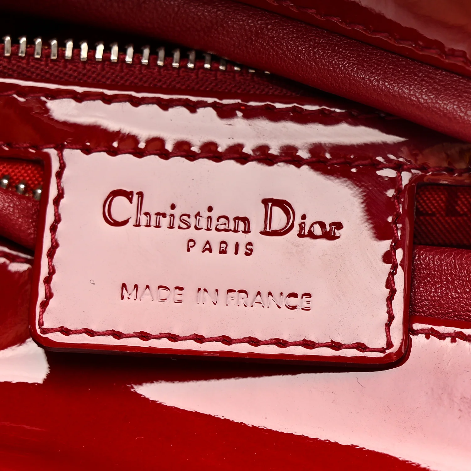 Patent Cannage Medium Lady Dior Red - Image 6
