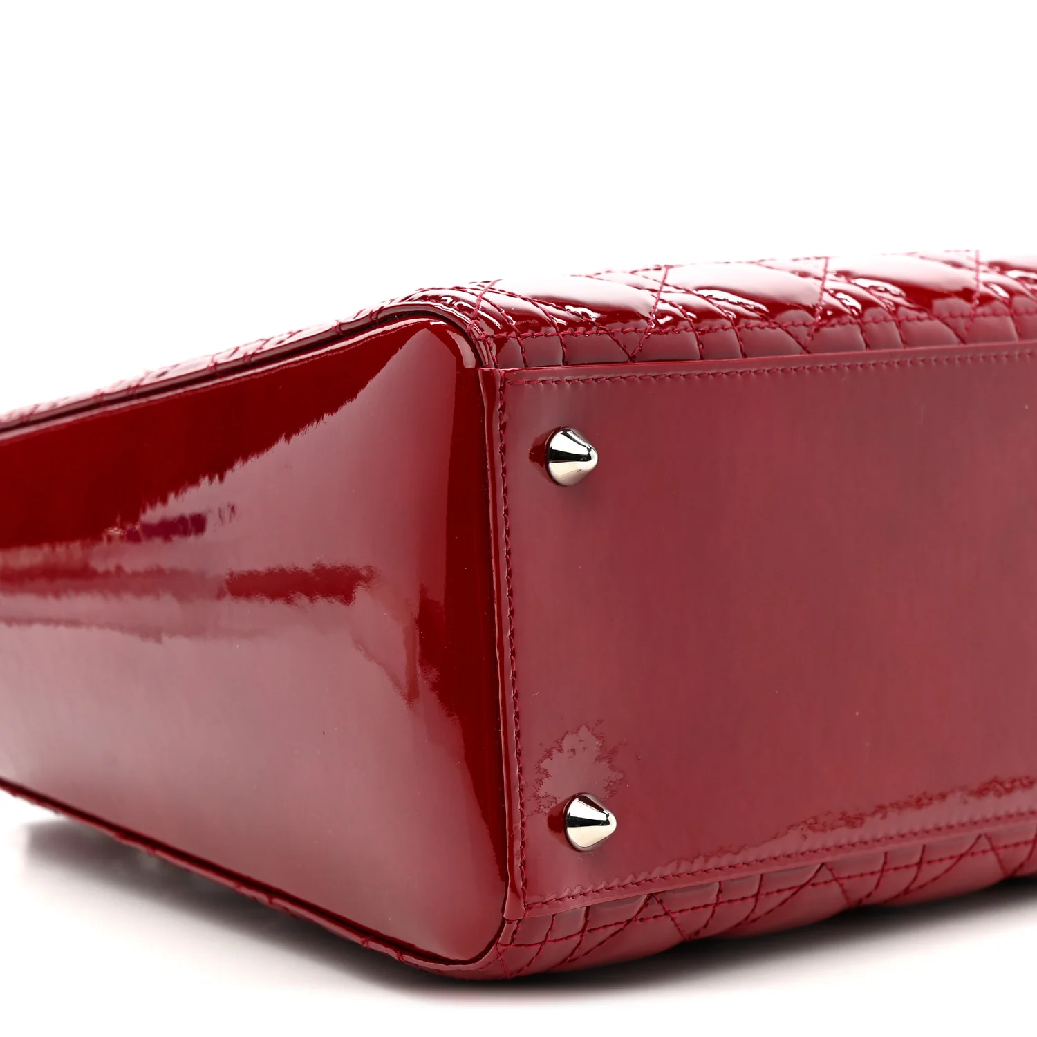 Patent Cannage Medium Lady Dior Red - Image 9