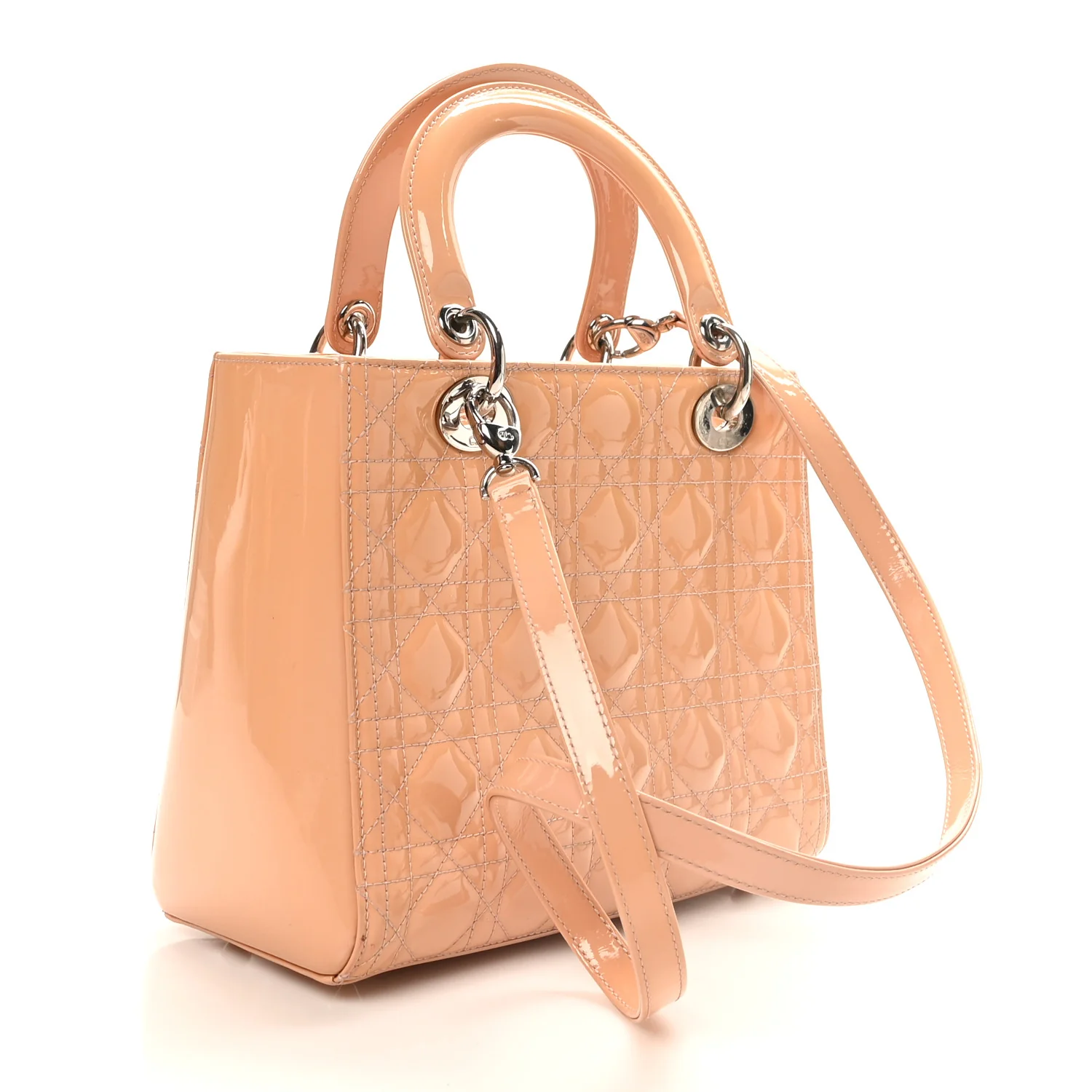 Patent Cannage Medium Lady Dior Rose Clair - Image 2