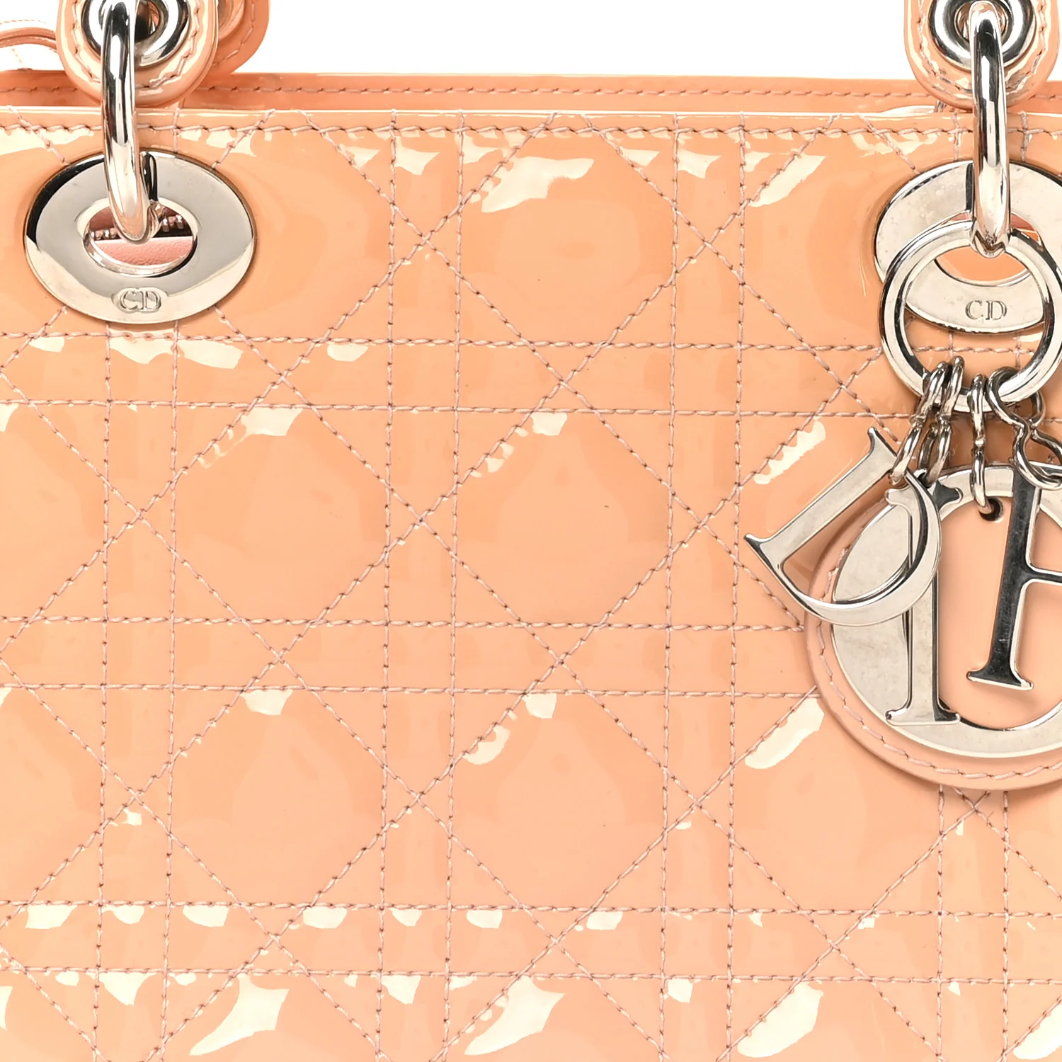 Patent Cannage Medium Lady Dior Rose Clair - Image 8