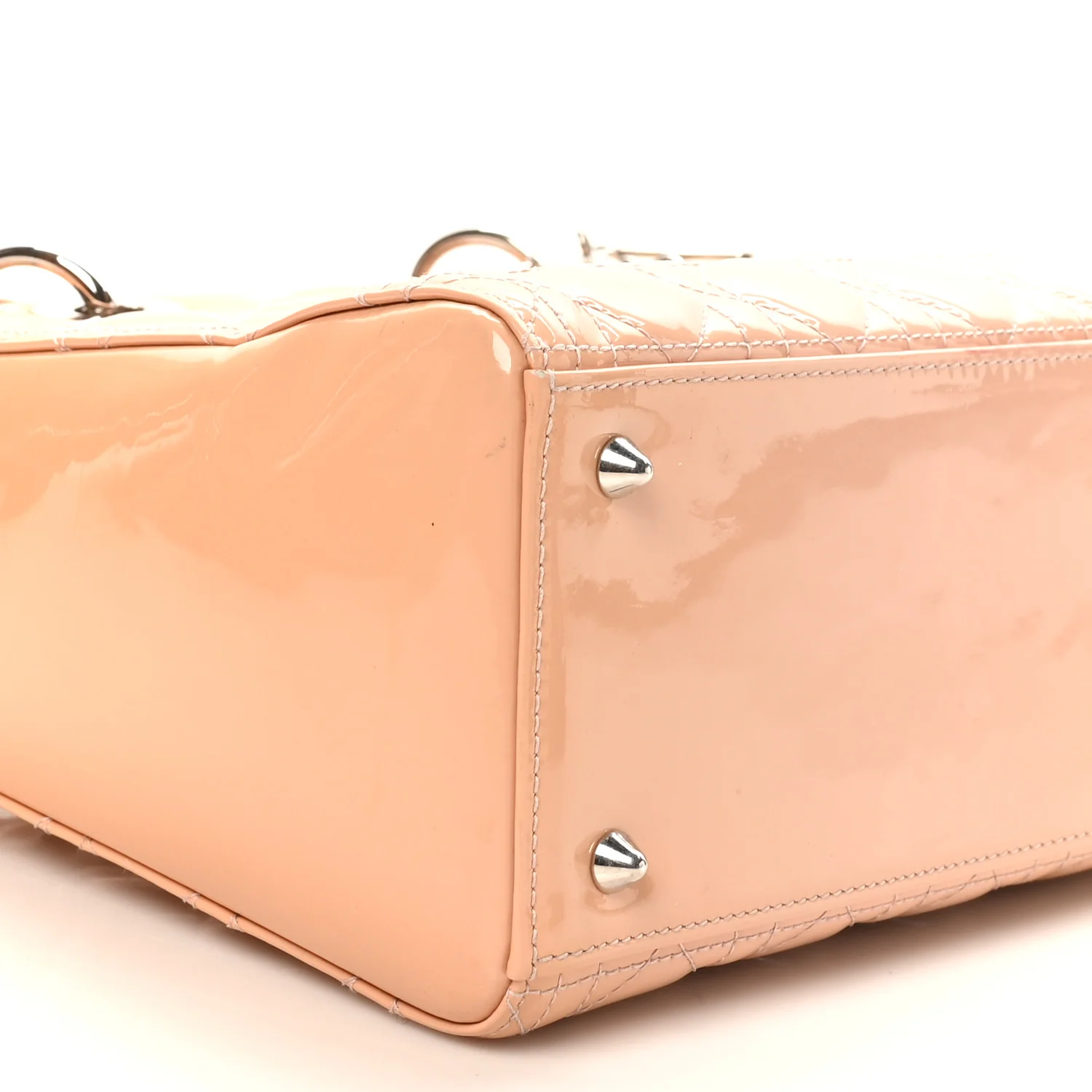Patent Cannage Medium Lady Dior Rose Clair - Image 9