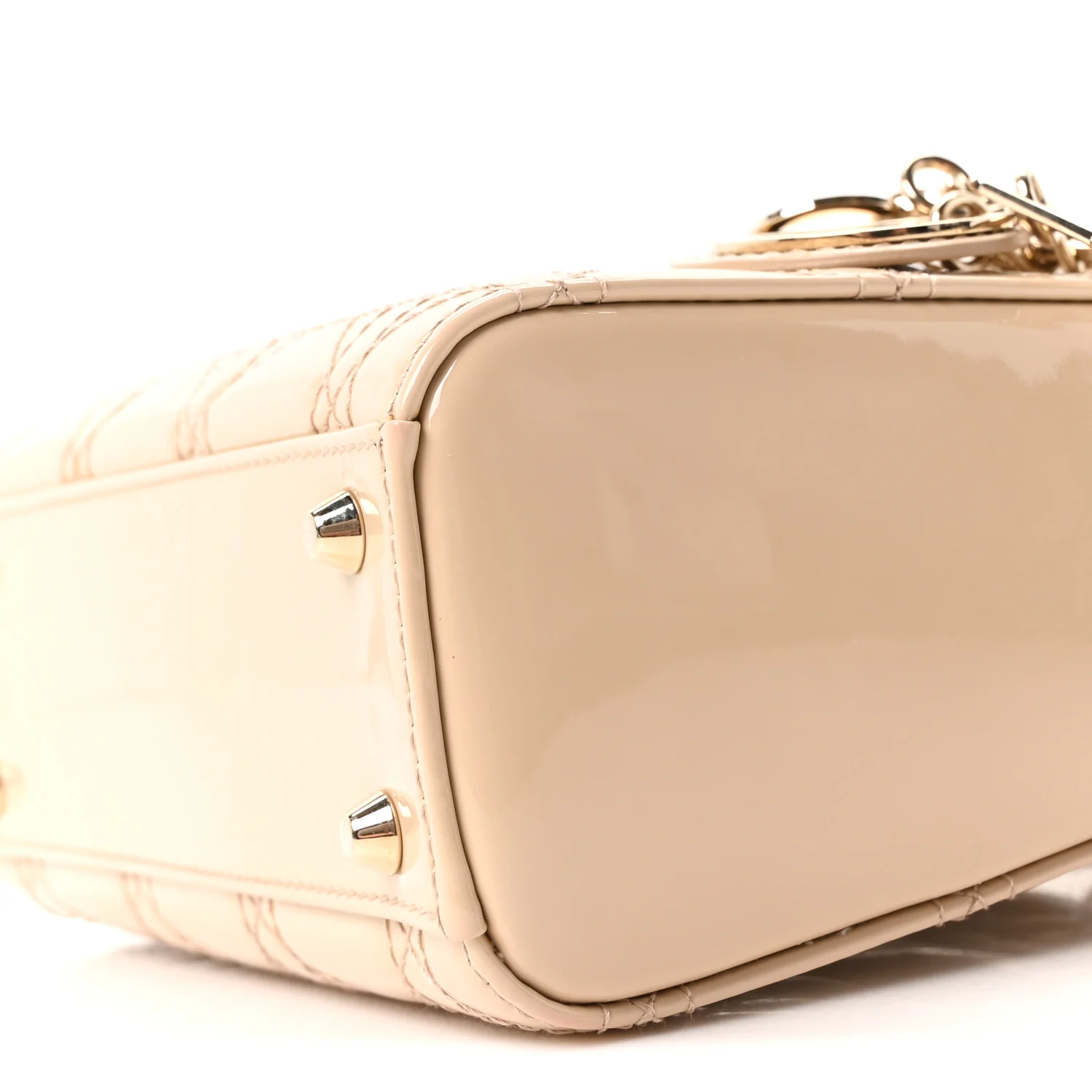 Patent Cannage Mini Lady Dior Beige - Image 10