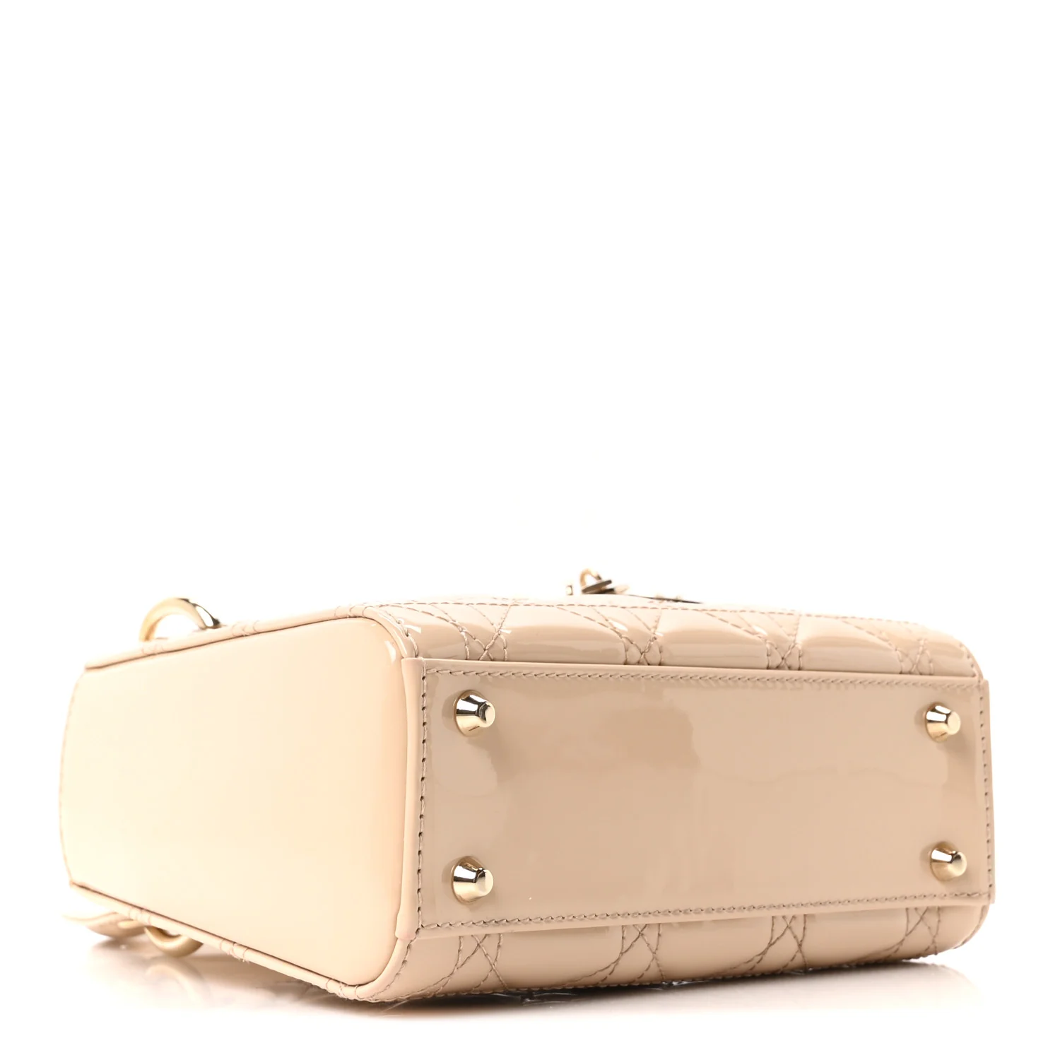Patent Cannage Mini Lady Dior Beige - Image 4