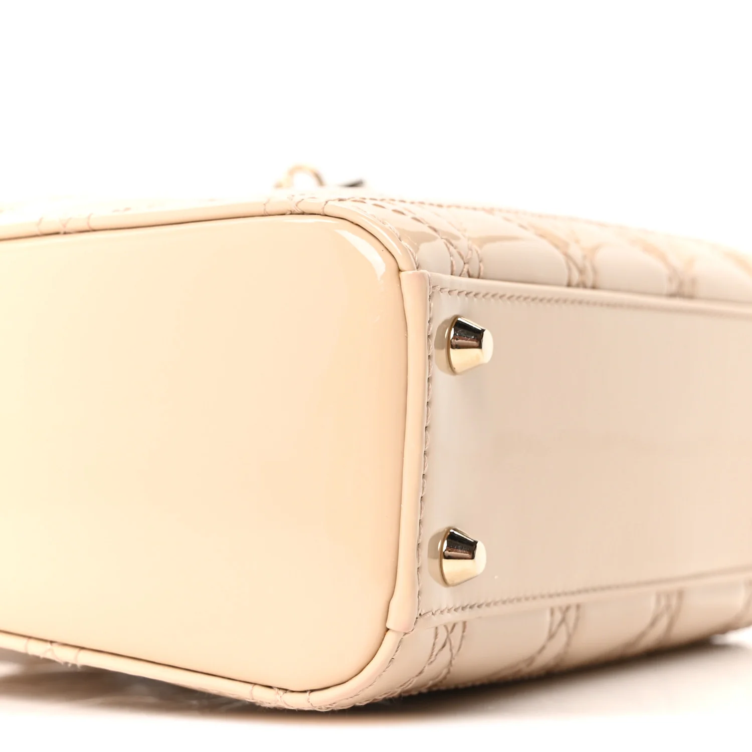 Patent Cannage Mini Lady Dior Beige - Image 9