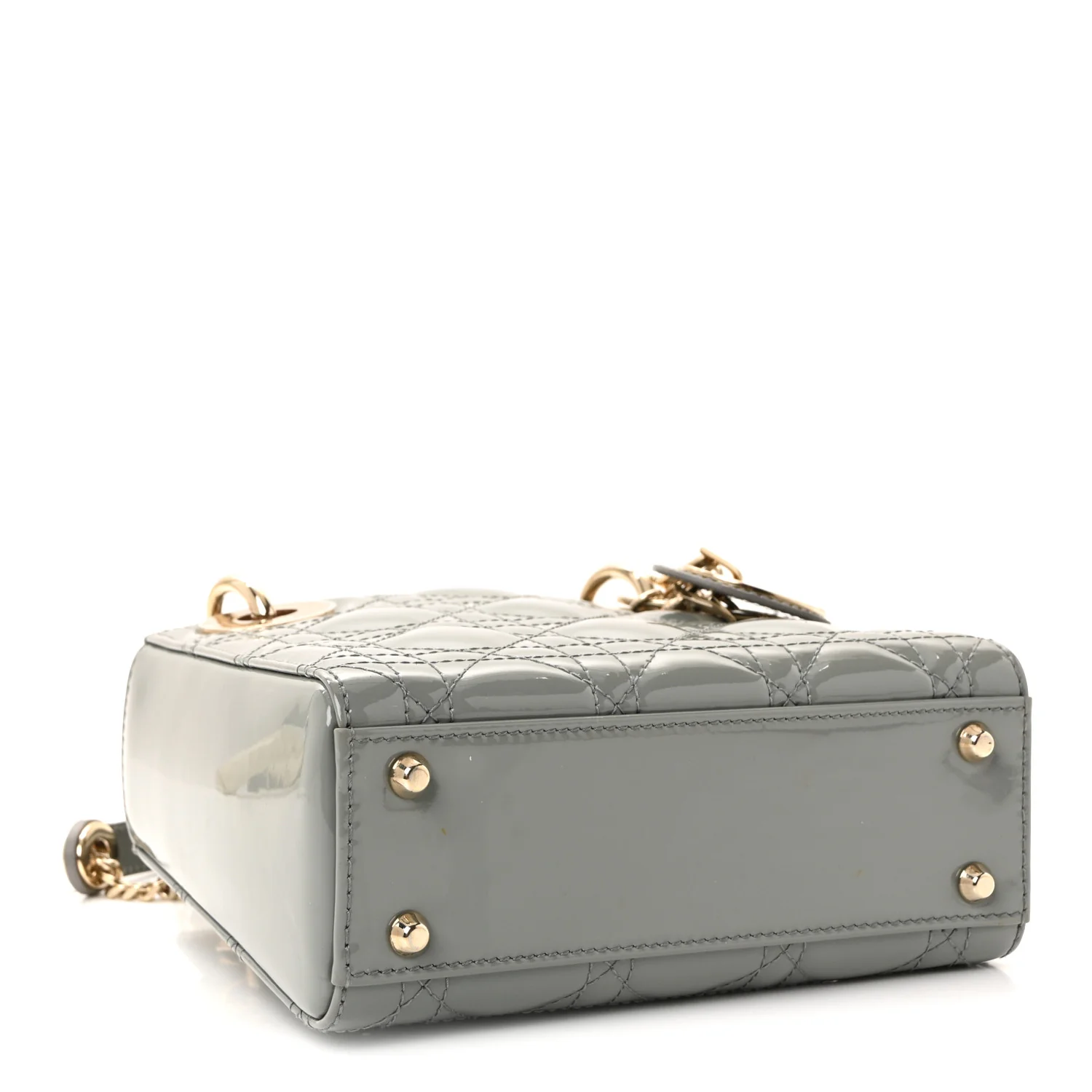 Patent Cannage Mini Lady Dior Grey Stone - Image 4