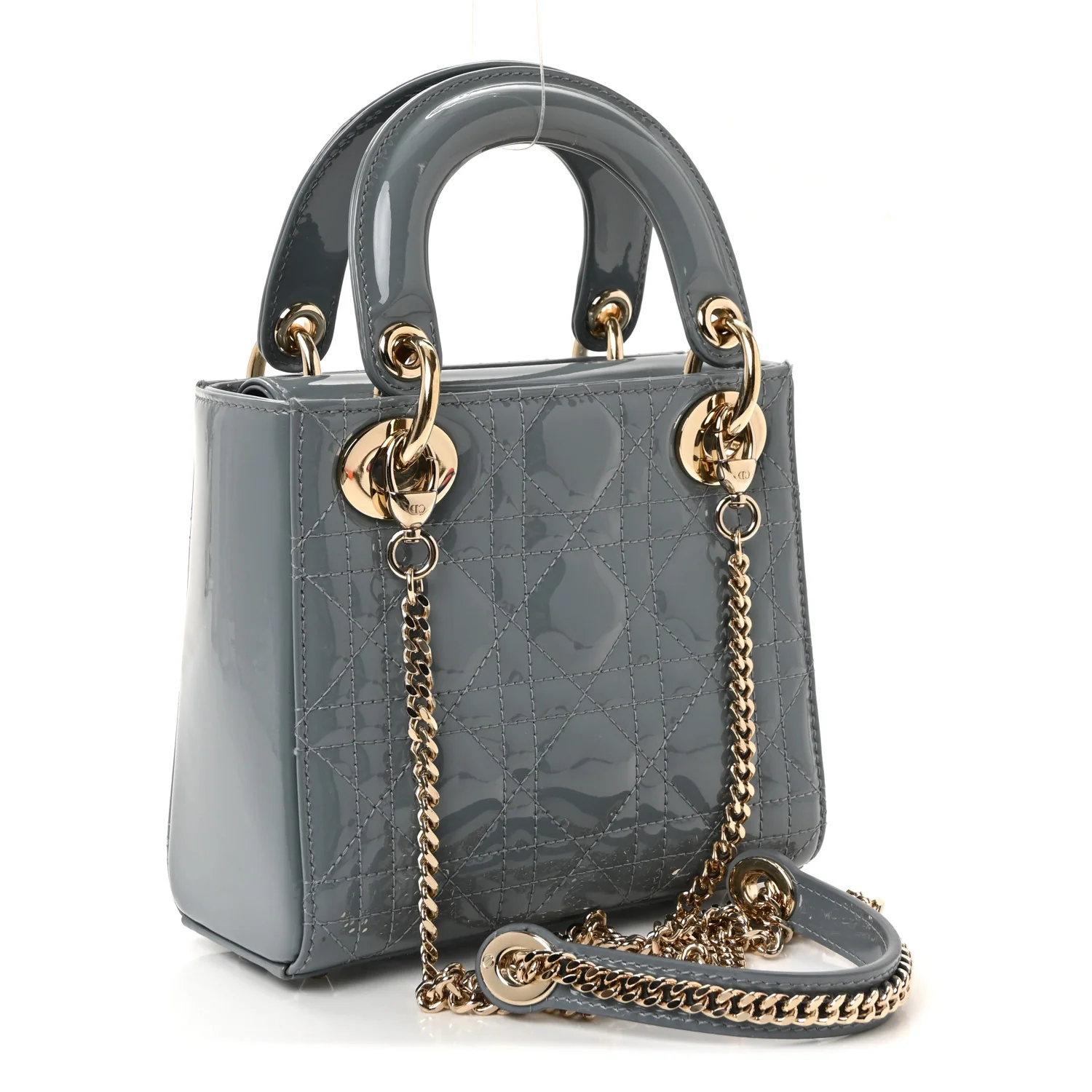 Patent Cannage Mini Lady Dior Light Blue - Image 3