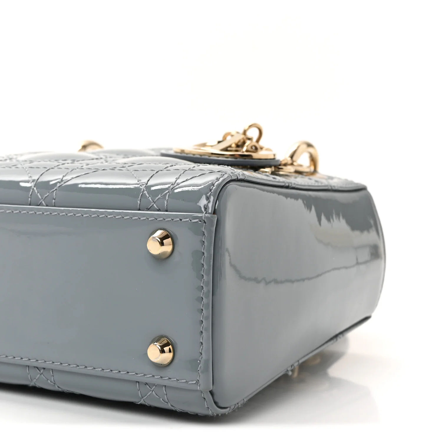 Patent Cannage Mini Lady Dior Light Blue - Image 9