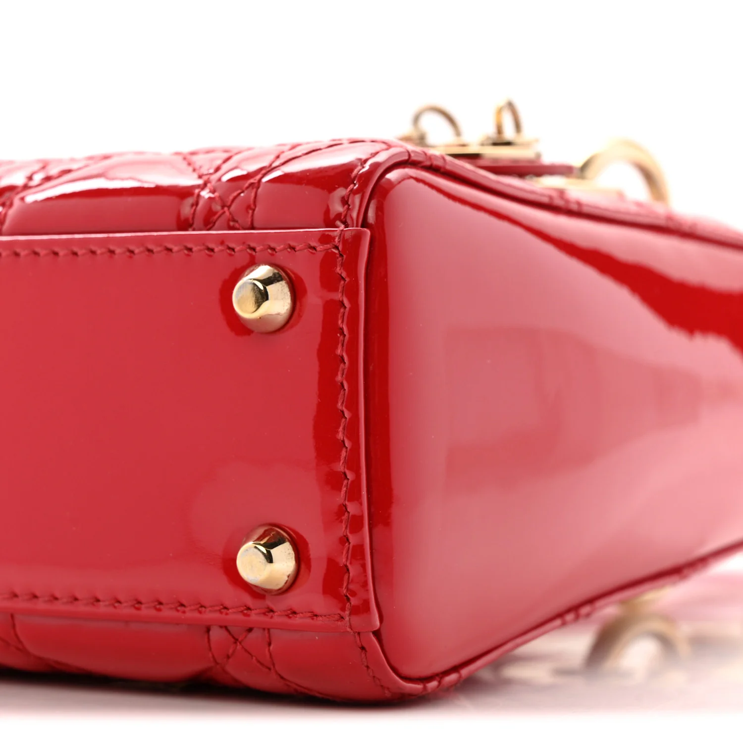 Patent Cannage Mini Lady Dior Red - Image 10