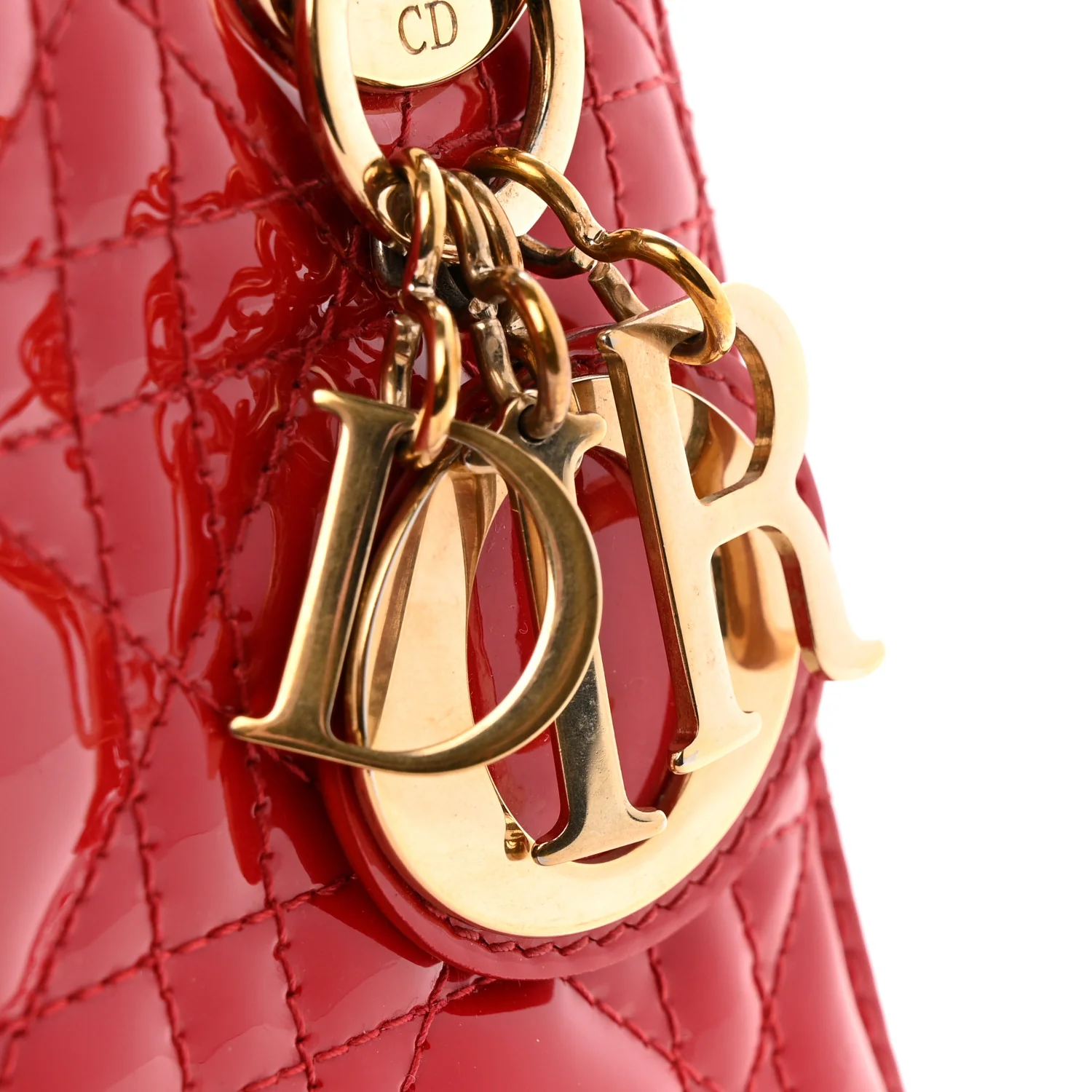 Patent Cannage Mini Lady Dior Red - Image 12