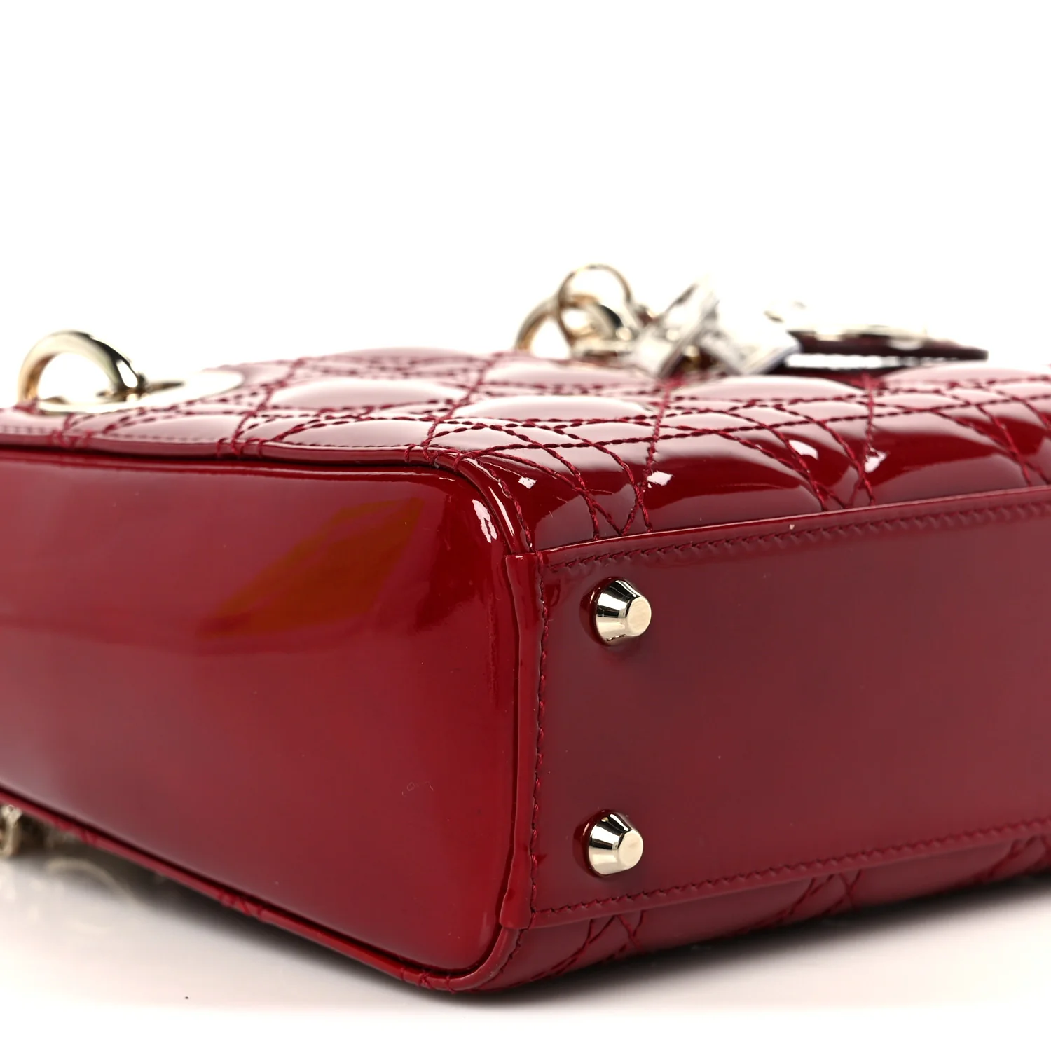 Patent Cannage Mini Lady Dior Red - Image 9