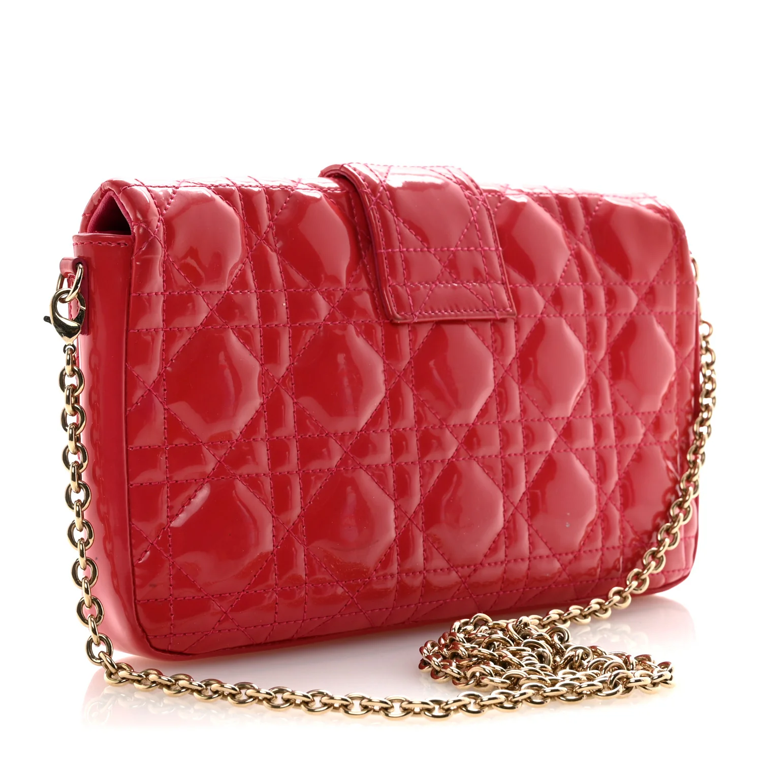 Patent Cannage Miss Dior Promenade Pouch Fuchsia - Image 3