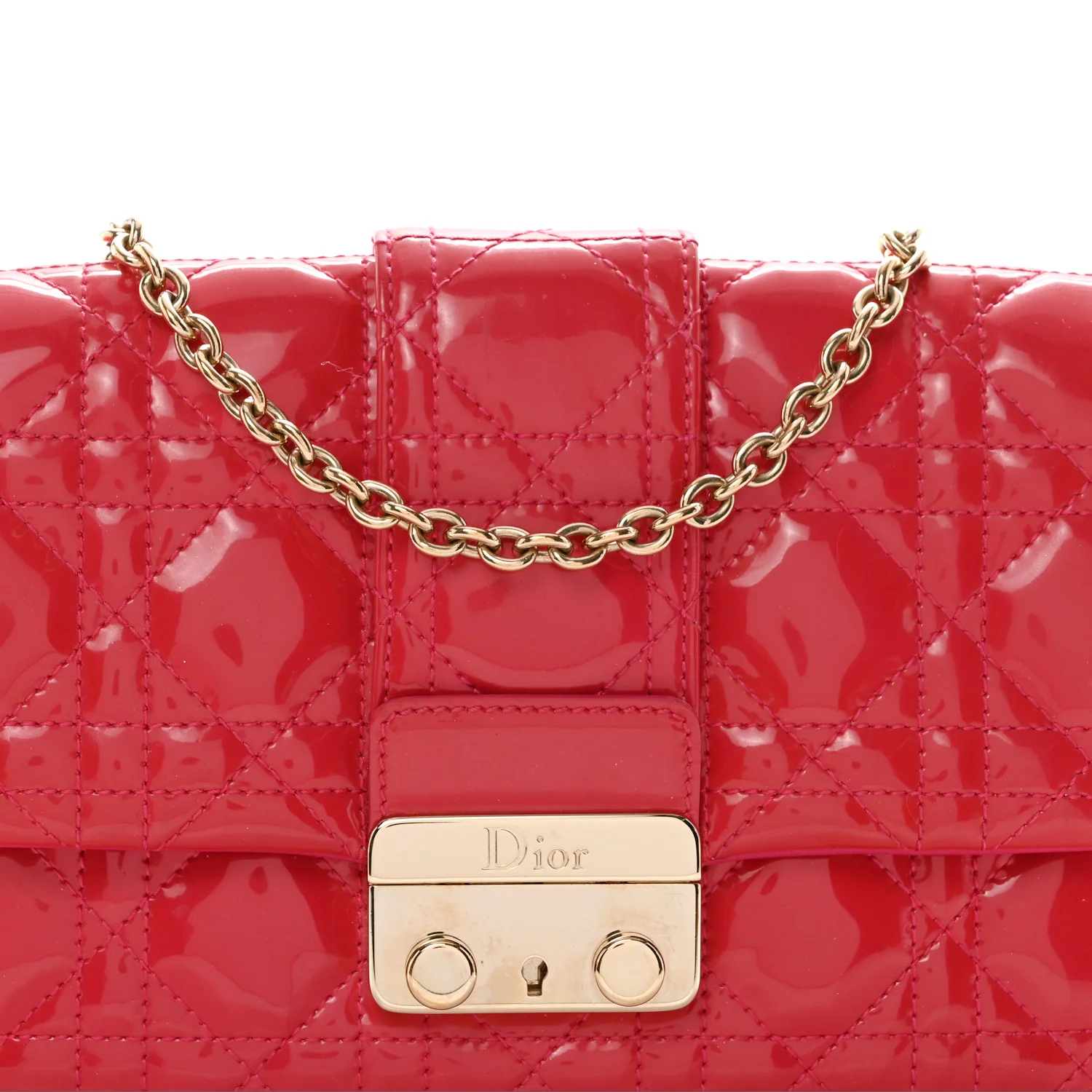 Patent Cannage Miss Dior Promenade Pouch Fuchsia - Image 8