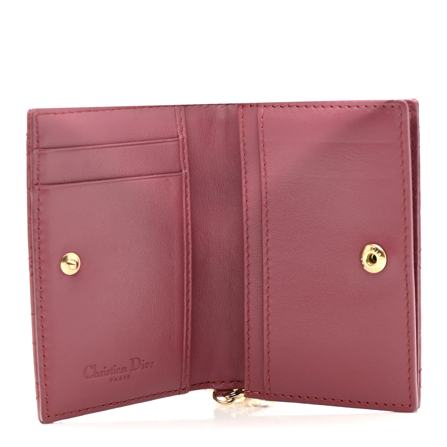 Patent Cannage Small Lady Dior Flap Card Holder Pink - Image 5