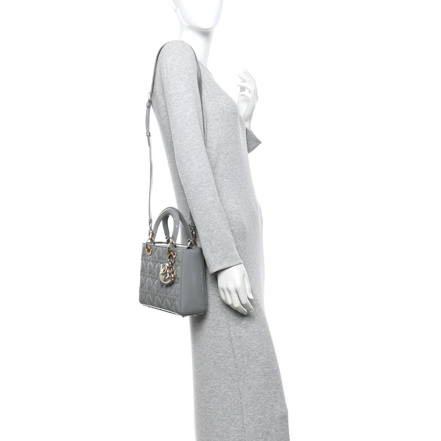Patent Cannage Small Lady Dior Grey - Image 2