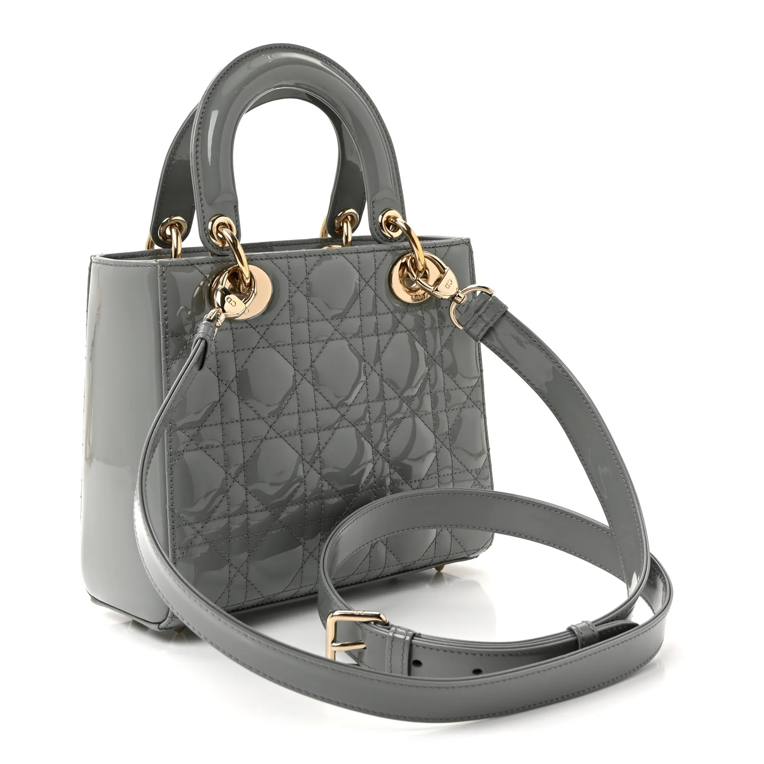 Patent Cannage Small Lady Dior Grey - Image 3