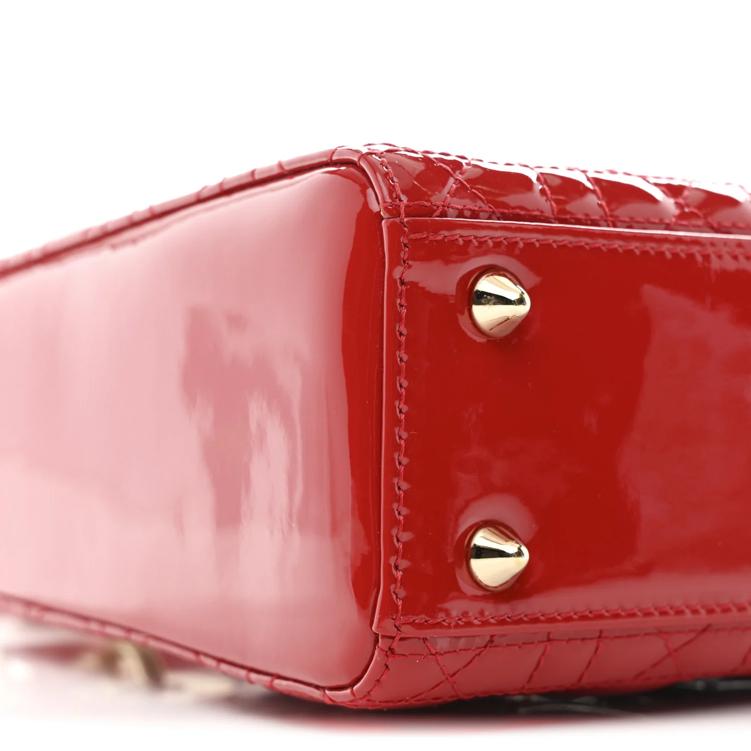 Patent Cannage Small Lady Dior Red - Image 9