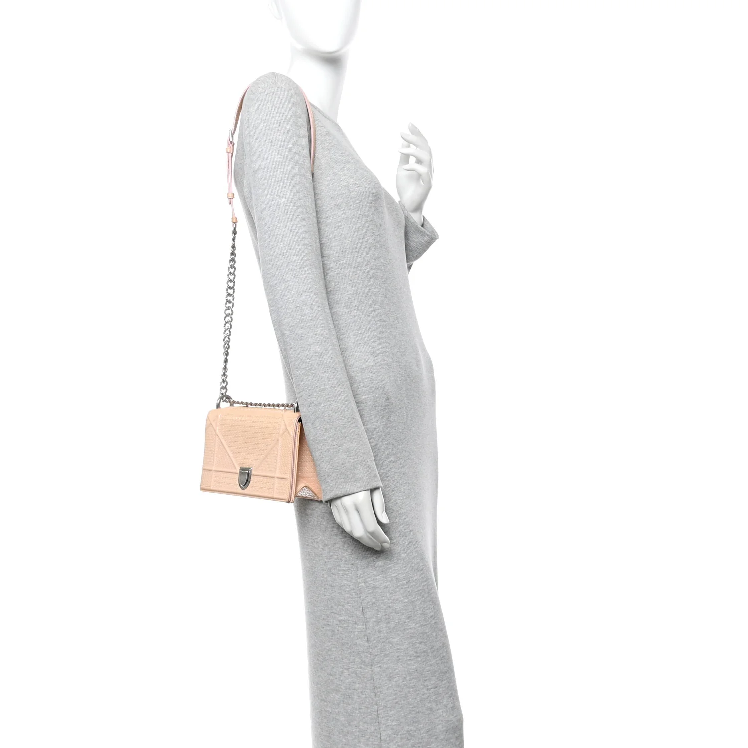 Patent Micro-Cannage Small Diorama Flap Bag Rose - Image 2