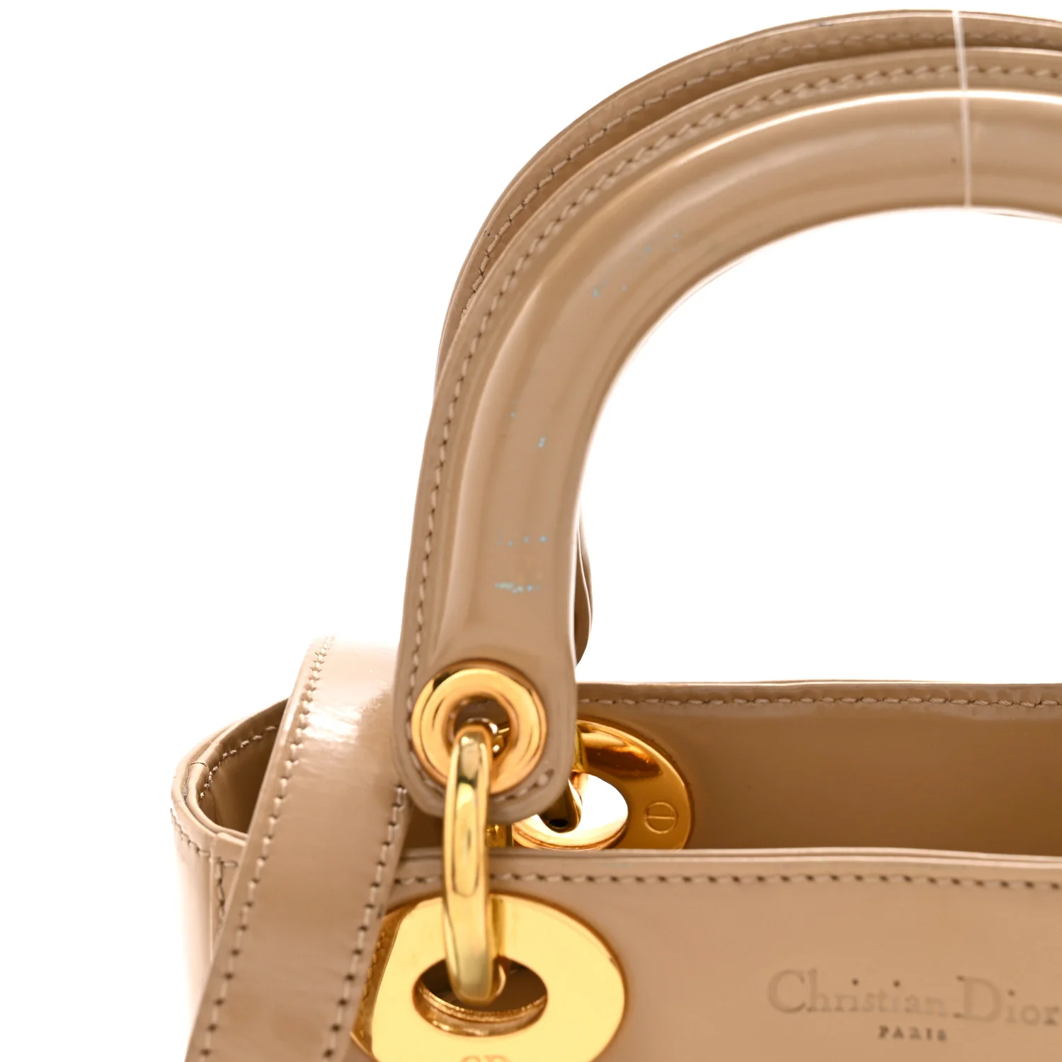 Patent Mini Lady Dior Beige - Image 12