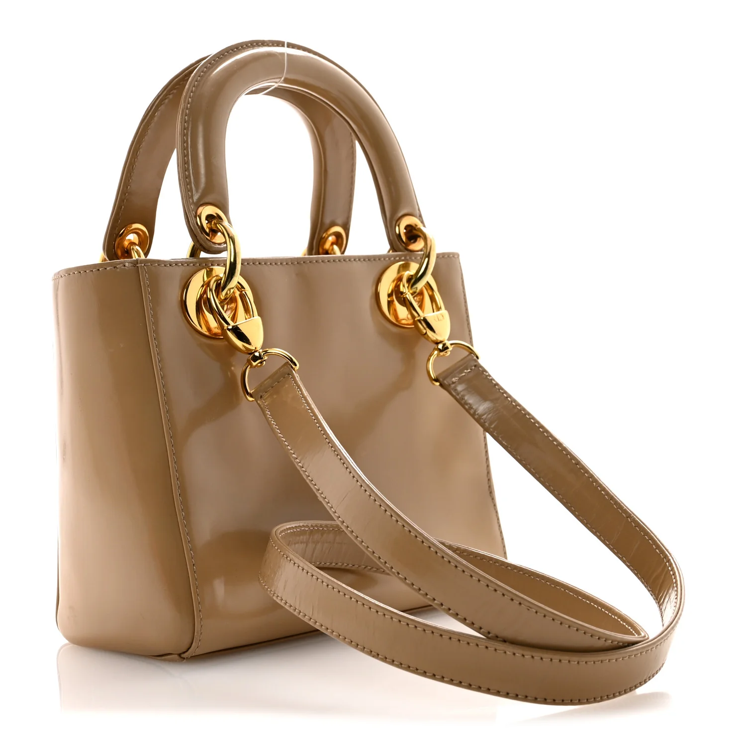 Patent Mini Lady Dior Beige - Image 3