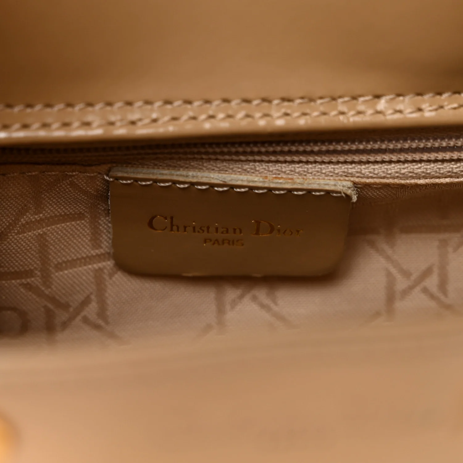 Patent Mini Lady Dior Beige - Image 6