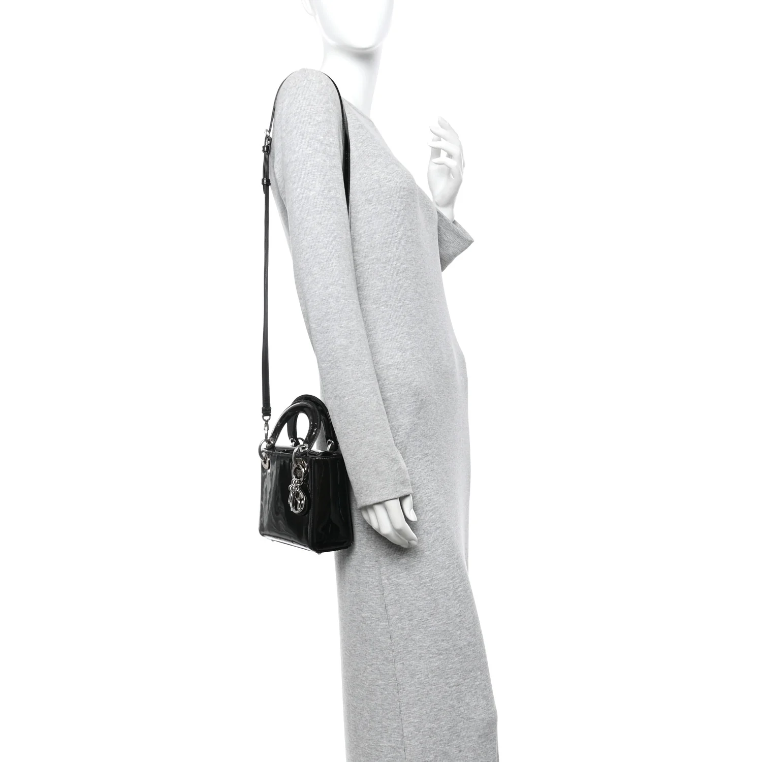 Patent Mini Lady Dior Black - Image 2