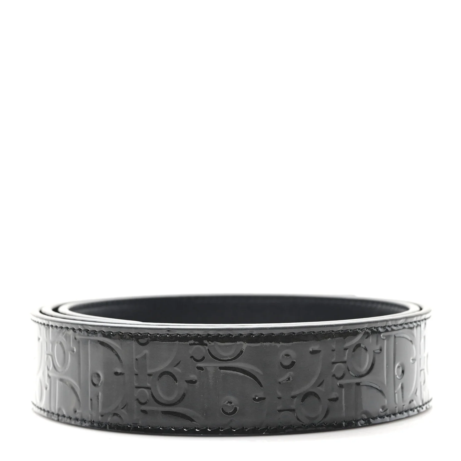 Patent Oblique Embossed Belt 95 38 Black - Image 2