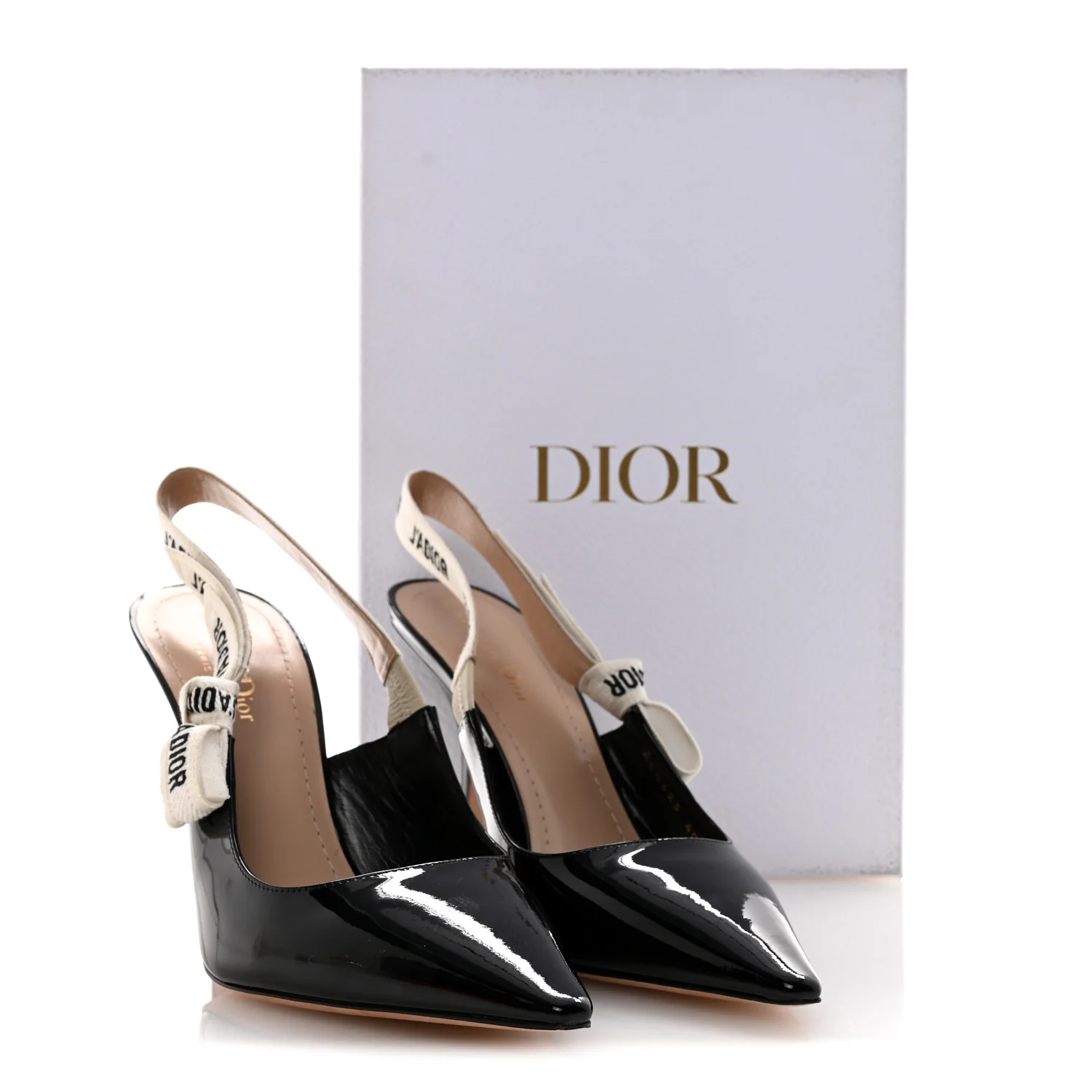 Patent Ribbon J'Adior Slingback 100mm Pumps 40.5 Black - Image 9