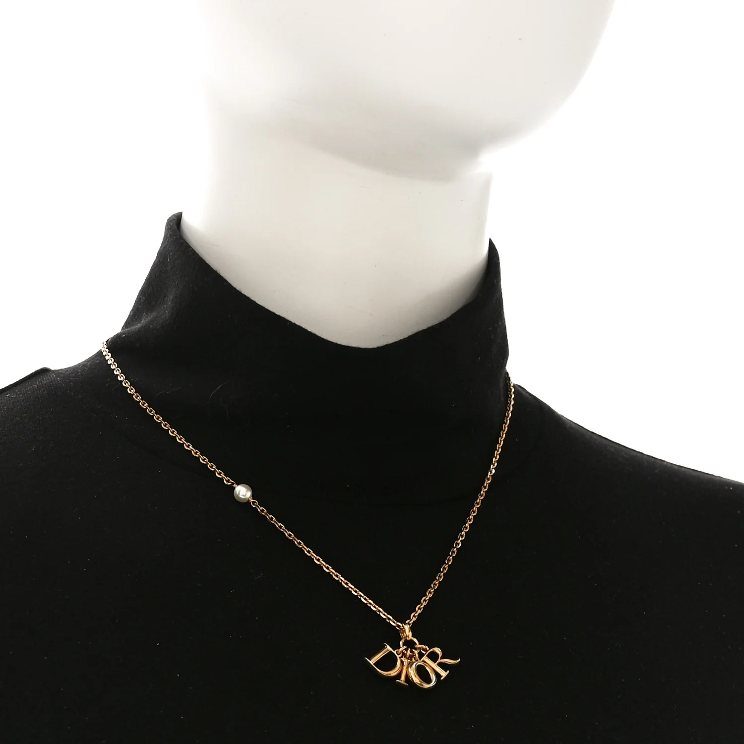 Pearl Logo Necklace Gold - Image 2