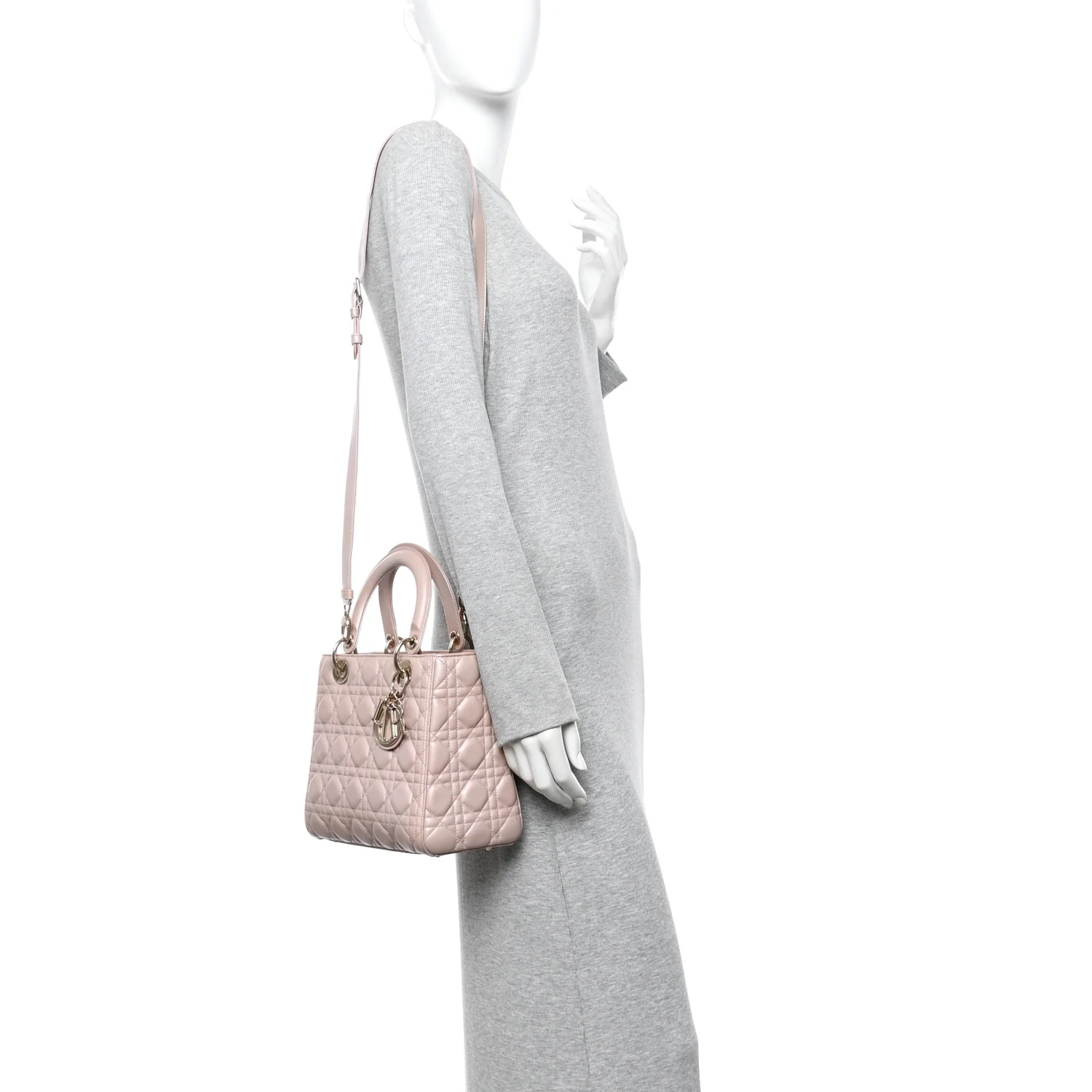 Pearly Lambskin Cannage Medium Lady Dior Lotus - Image 2