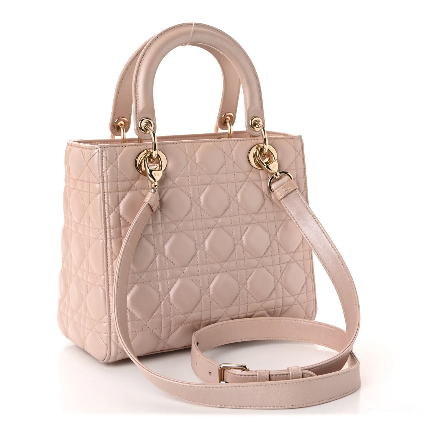 Pearly Lambskin Cannage Medium Lady Dior Lotus - Image 3