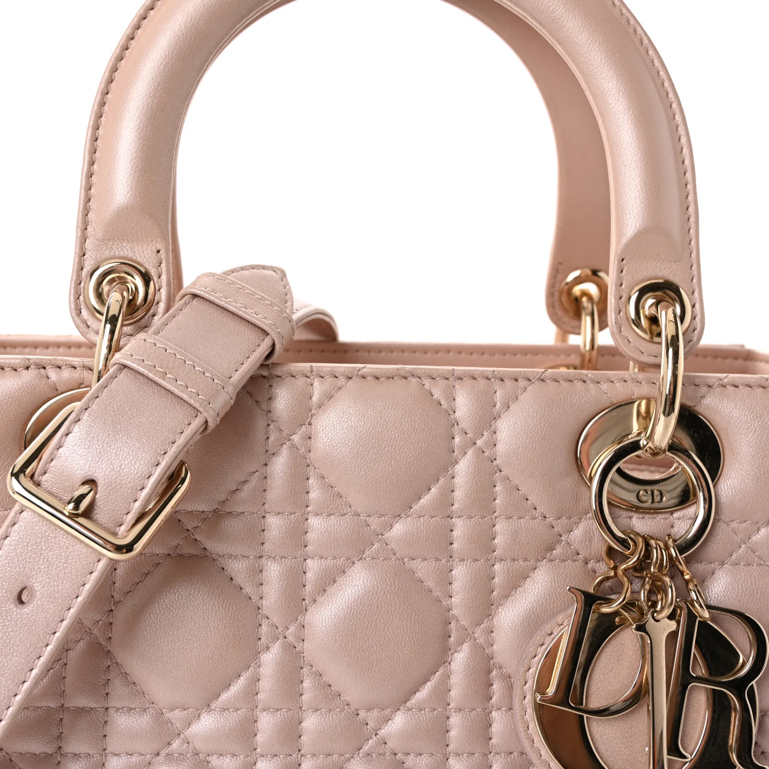 Pearly Lambskin Cannage Medium Lady Dior Lotus - Image 8